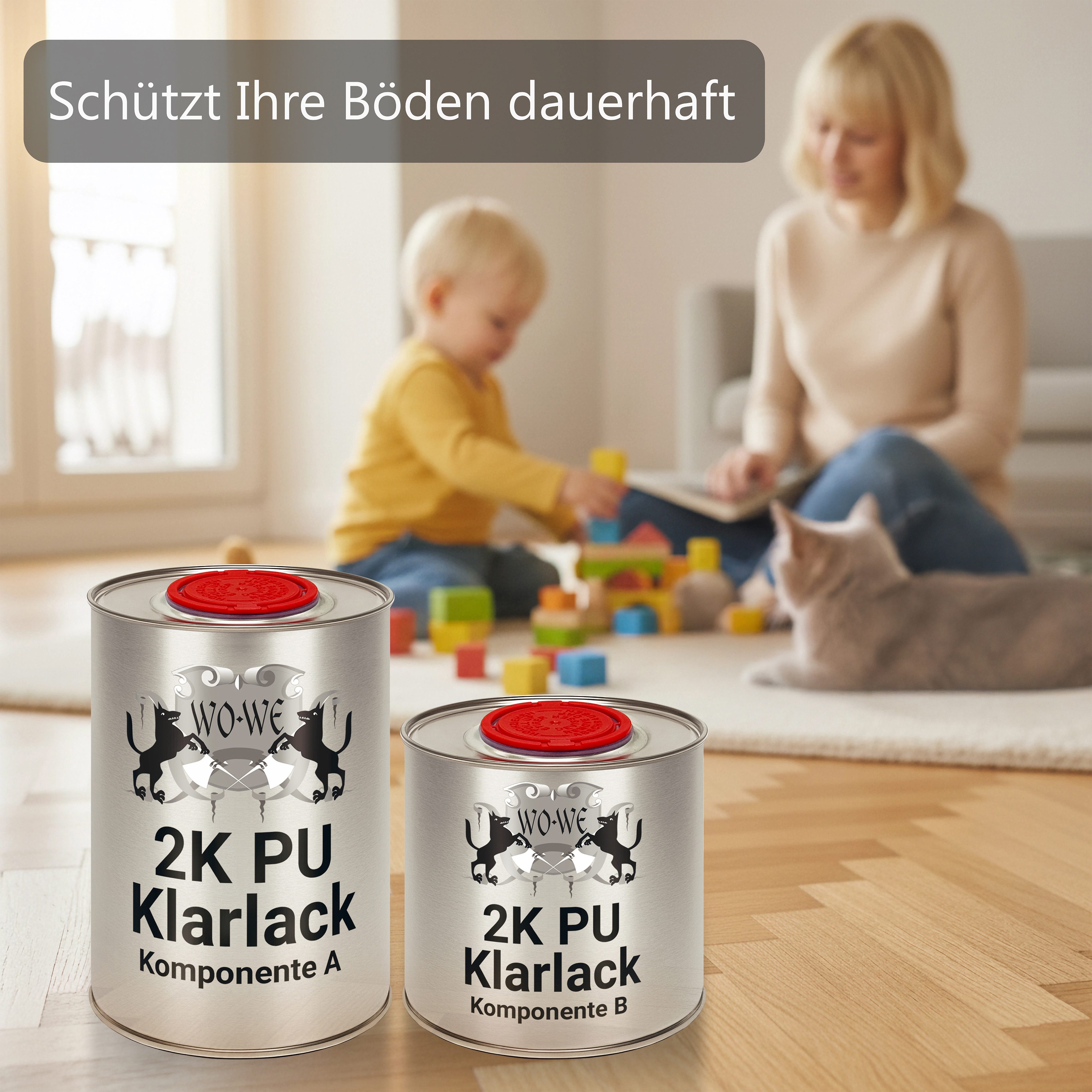 WO-WE Holzlack 2k PU Klarlack Versiegelung W726, 7,5kg, Parkettlack, Seiden günstig online kaufen