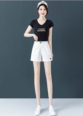 KIKI Jeansshorts Denim-Shorts für Damen Sommer dünn locker weites Bein Hotpants
