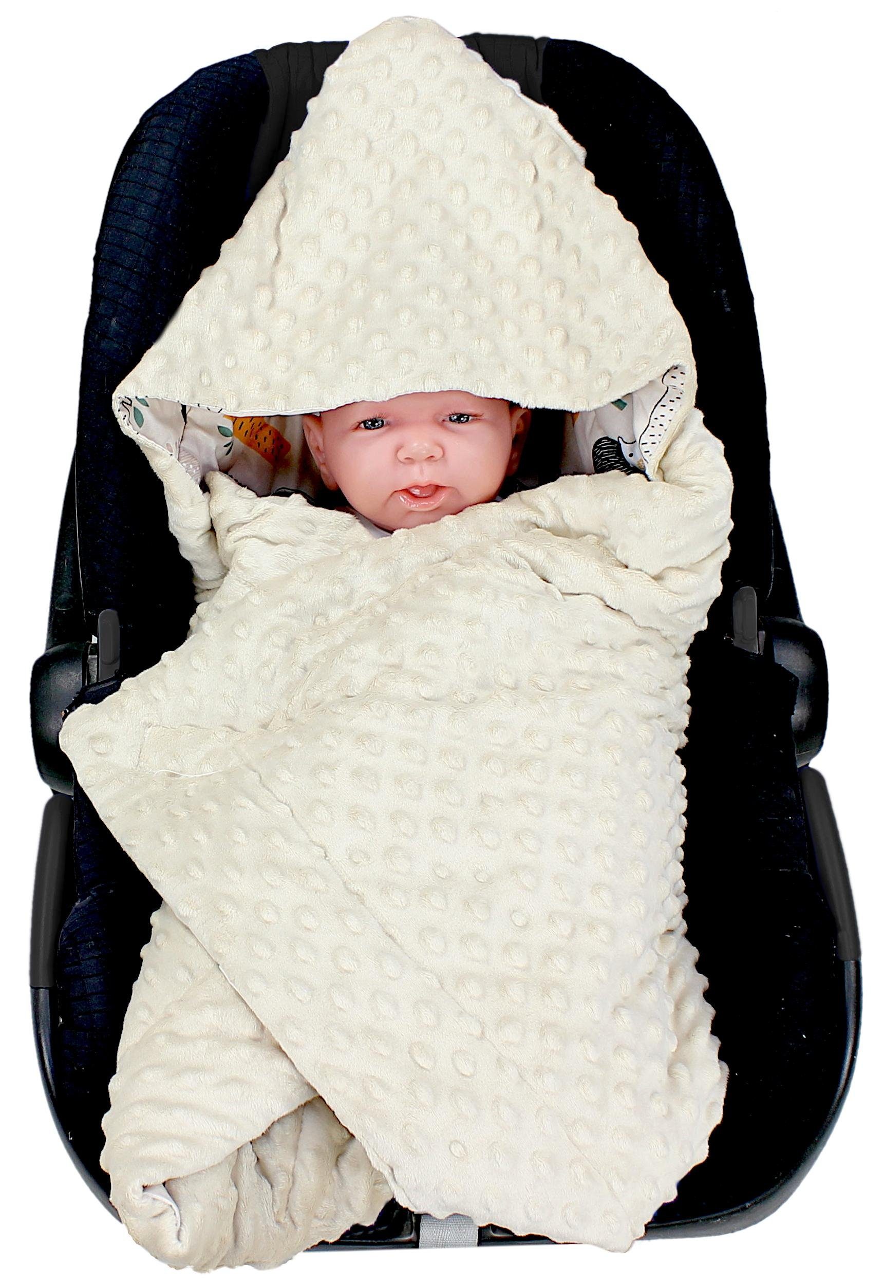 Einschlagdecke Baby Winter Einschlagdecke für Babyschale Wattiert Minky, TupTam