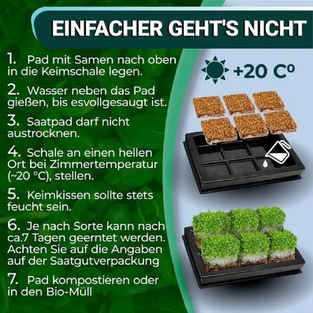 Stück) MicroGreens Sorten Soil Superfood div. Kräutertopf (6 OraGarden - Kräuter-Saatpads