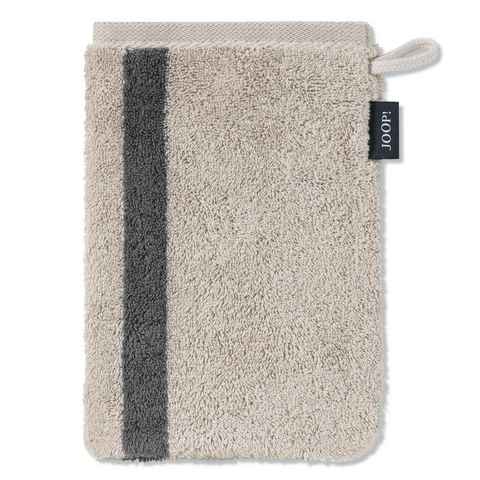 JOOP! Handtuch Waschhandschuh Infinity Doubleface Sand 1678 37, Walkfrottier (1-St), Streifen, Flauschig, Linien