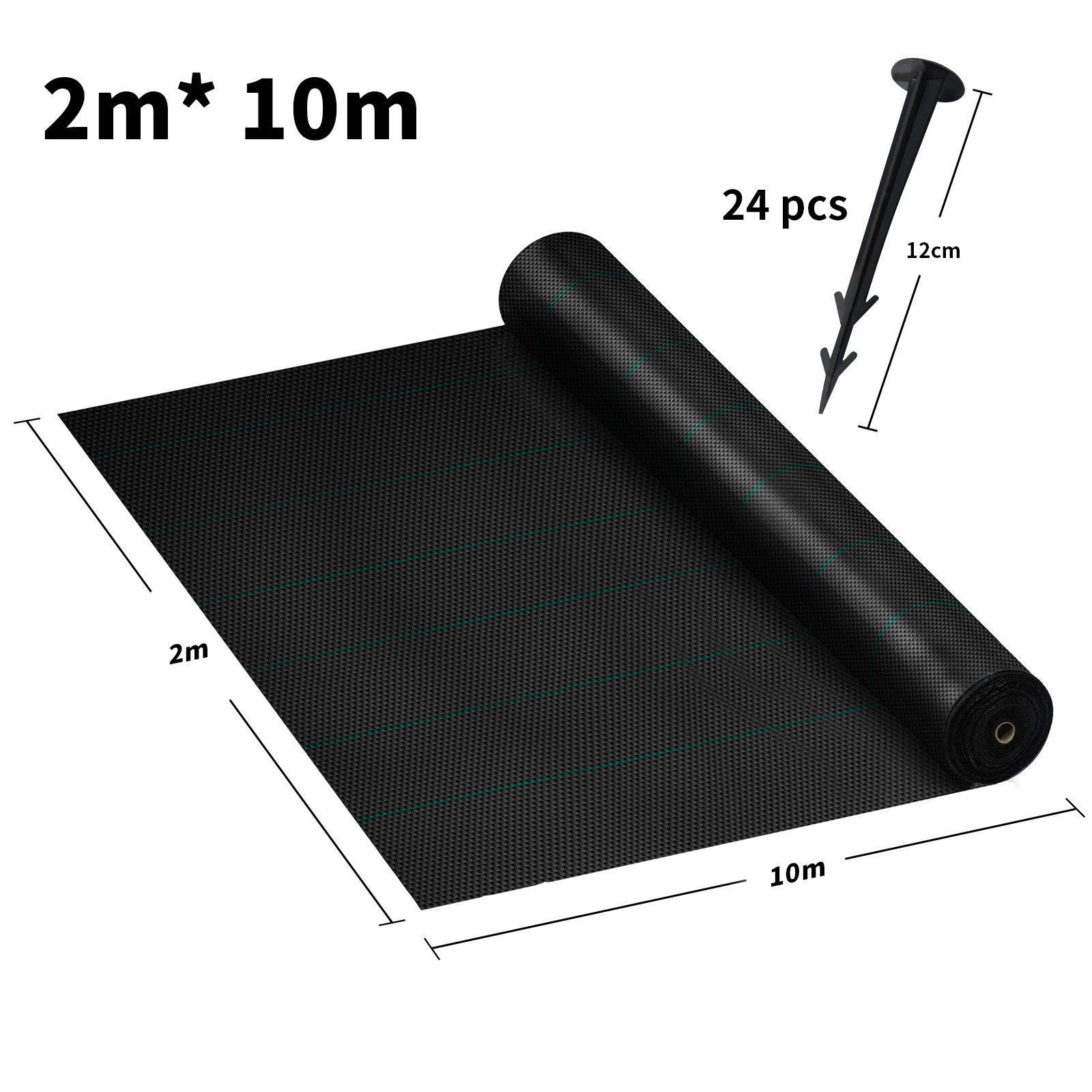 FIVMEN Pflanzenschutzdach Unkrautvlies 2x10m Gartenvlies Unkraut Unkrautfolie Unkrautgewebe, Garten Sandkastenvlies Bodenschutzvlies zur Unkrautbekämpfung 100g/m²