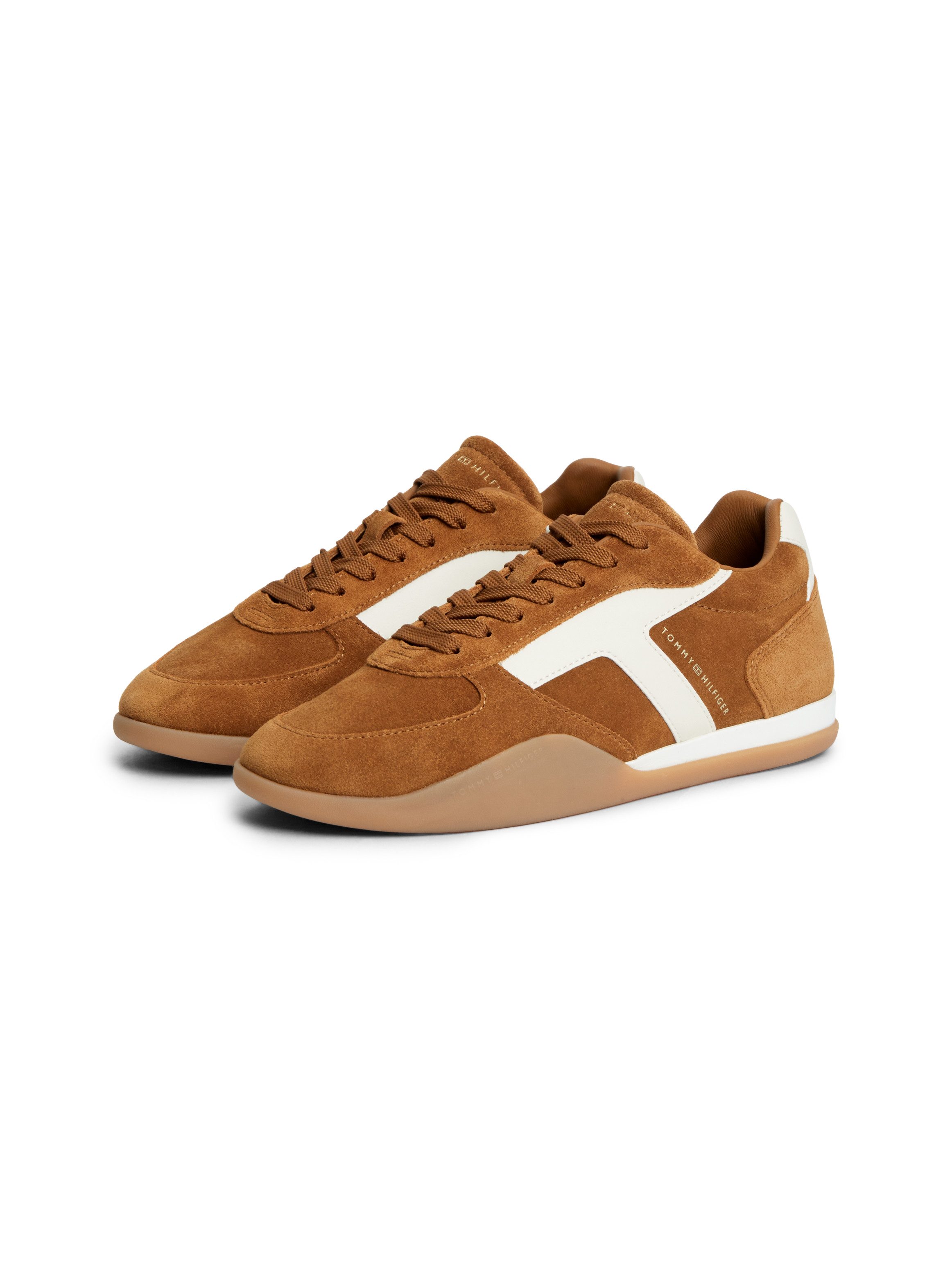 Tommy Hilfiger TH VINTAGE LOW RUNNER SUEDE Sneaker Schnürschuh, Halbschuh, Freizeitschuh mit Kontrastbesätzen