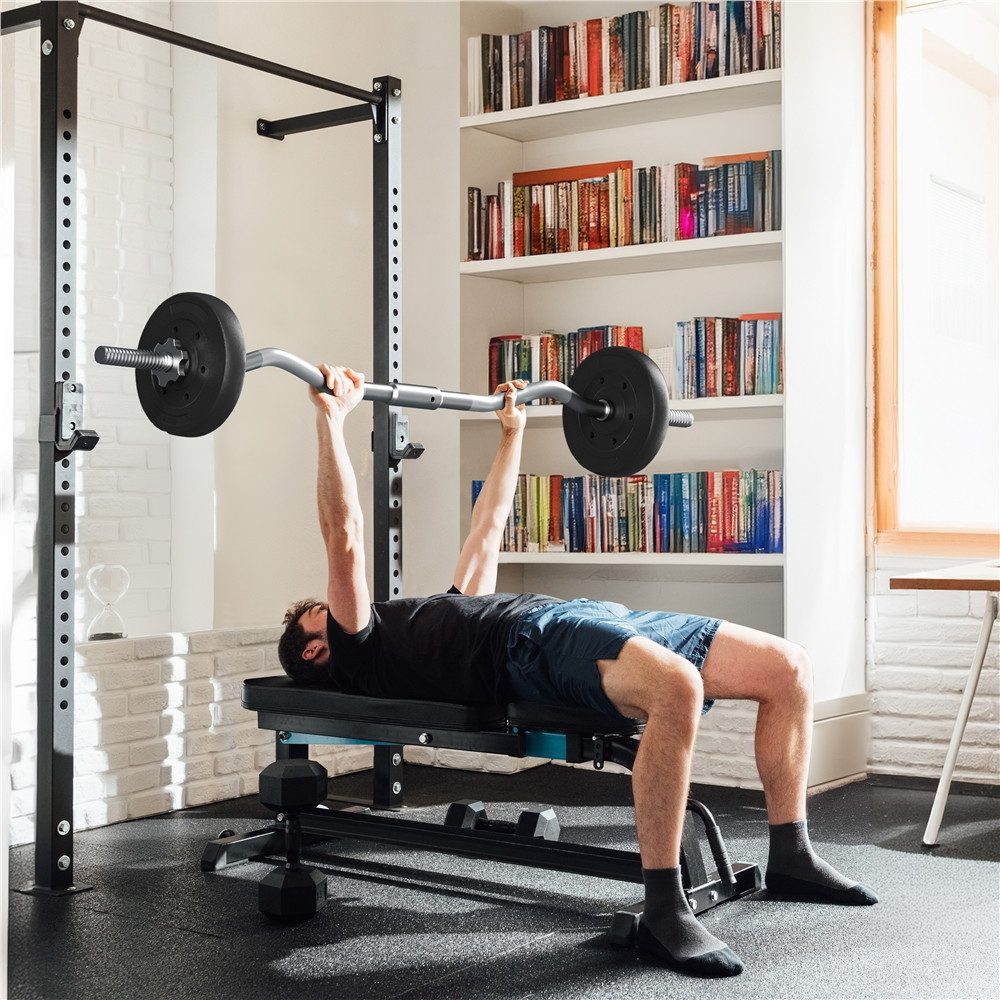 Yaheetech Langhantel Hantel 20/25/30 Kg, SZ-Stange mit 6 Scheiben für Krafttraining