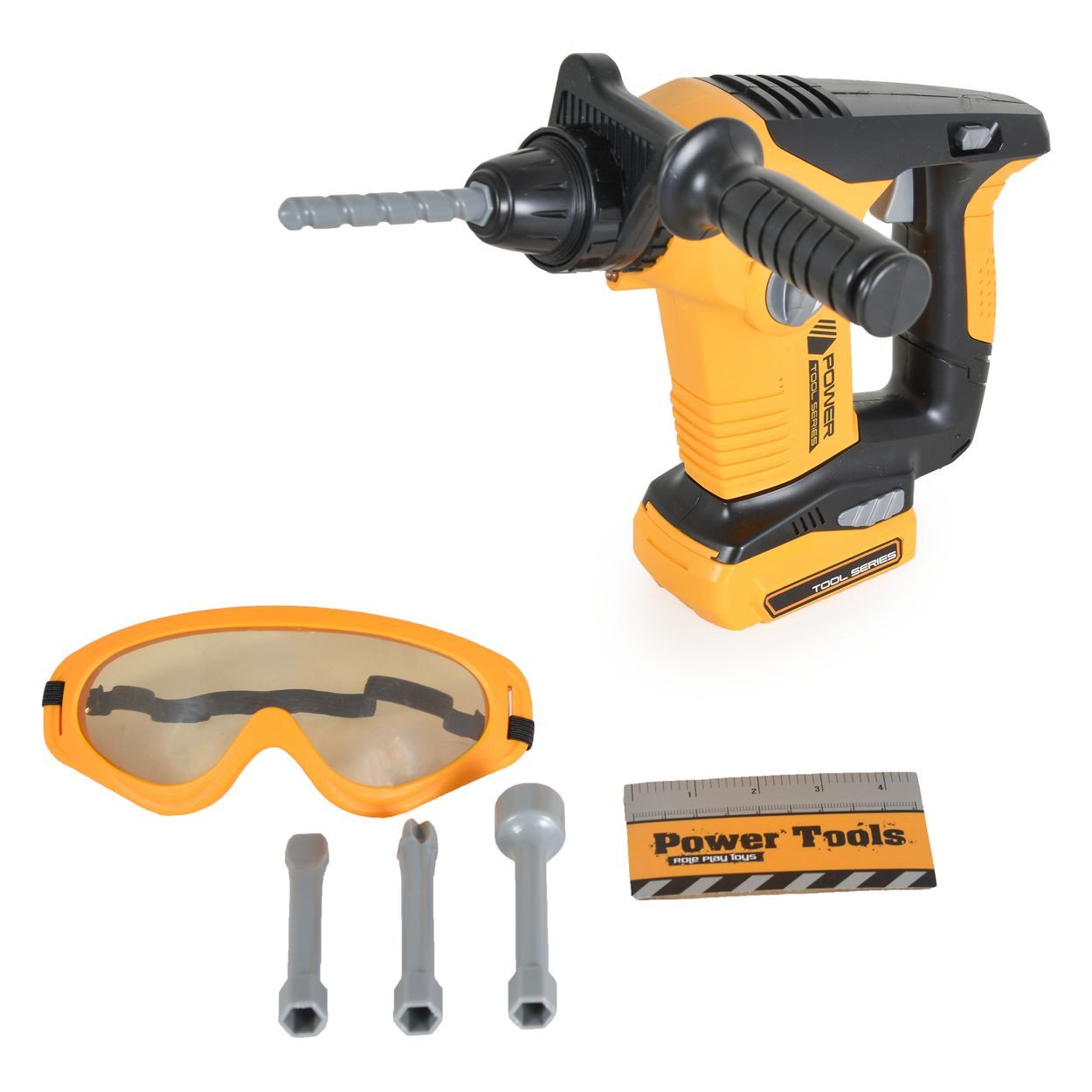 Moni Spielwerkzeug Spielzeug Schlagbohrer T016A, Set, Schutzbrille, Lineal Bohrmaschine