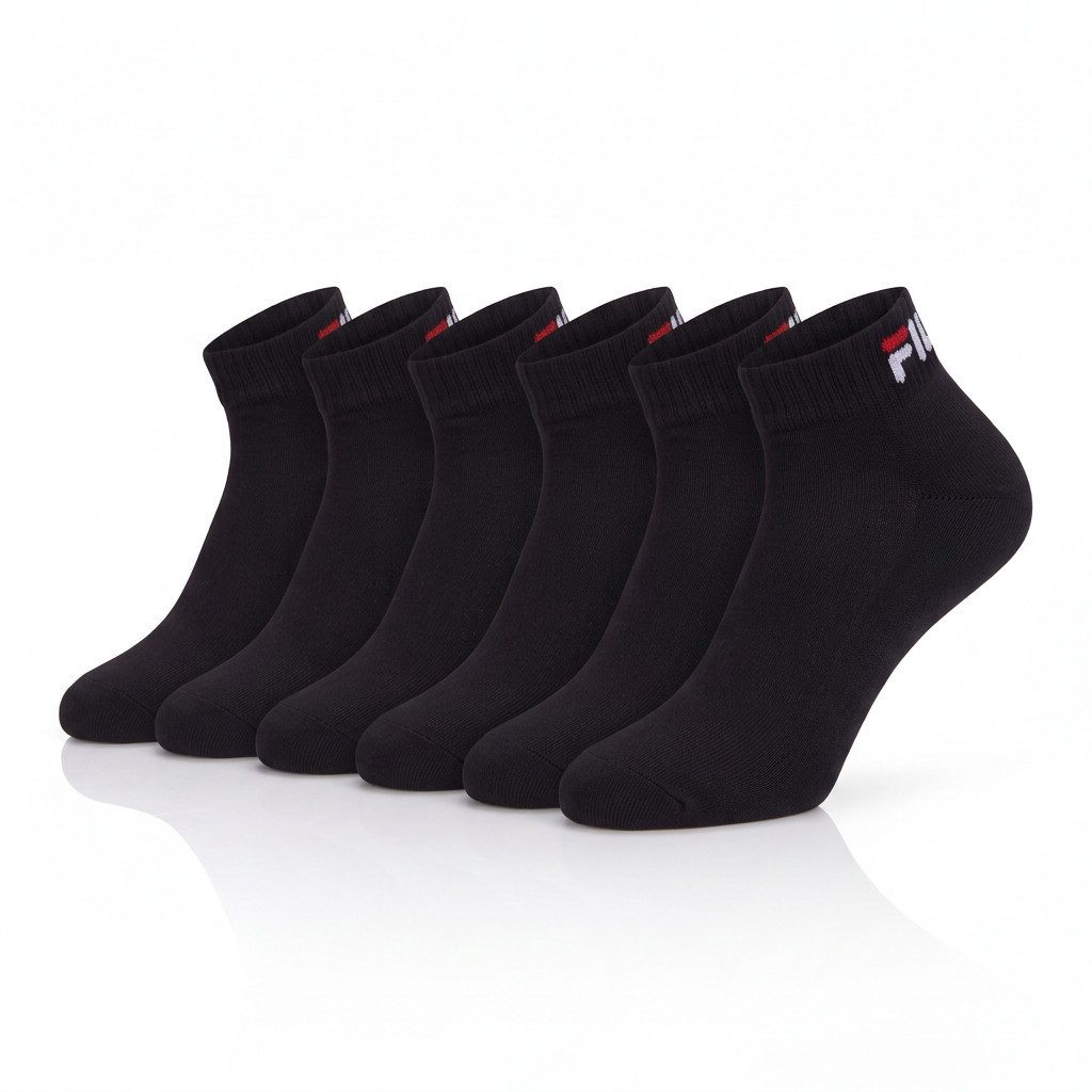 Fila Kurzsocken UNISEX INVISIBLE PLAIN SOCKS (6 Paar) Baumwollmischung, Rippenbündchen, flache Zehennaht