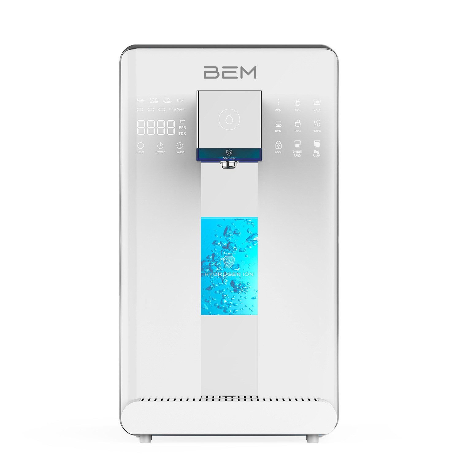 BEM Wasserfilter LINA Auftisch-Umkehrosmoseanlage mit 6L Wassertank, Zubehör für RO-Trinkwasserfiltration mit Wasserstofffunktion & Heiß- & Kaltwasser, Wasserfilteranlage mit Wasserspender und Hydrogen-Elektrolyse-Funktion