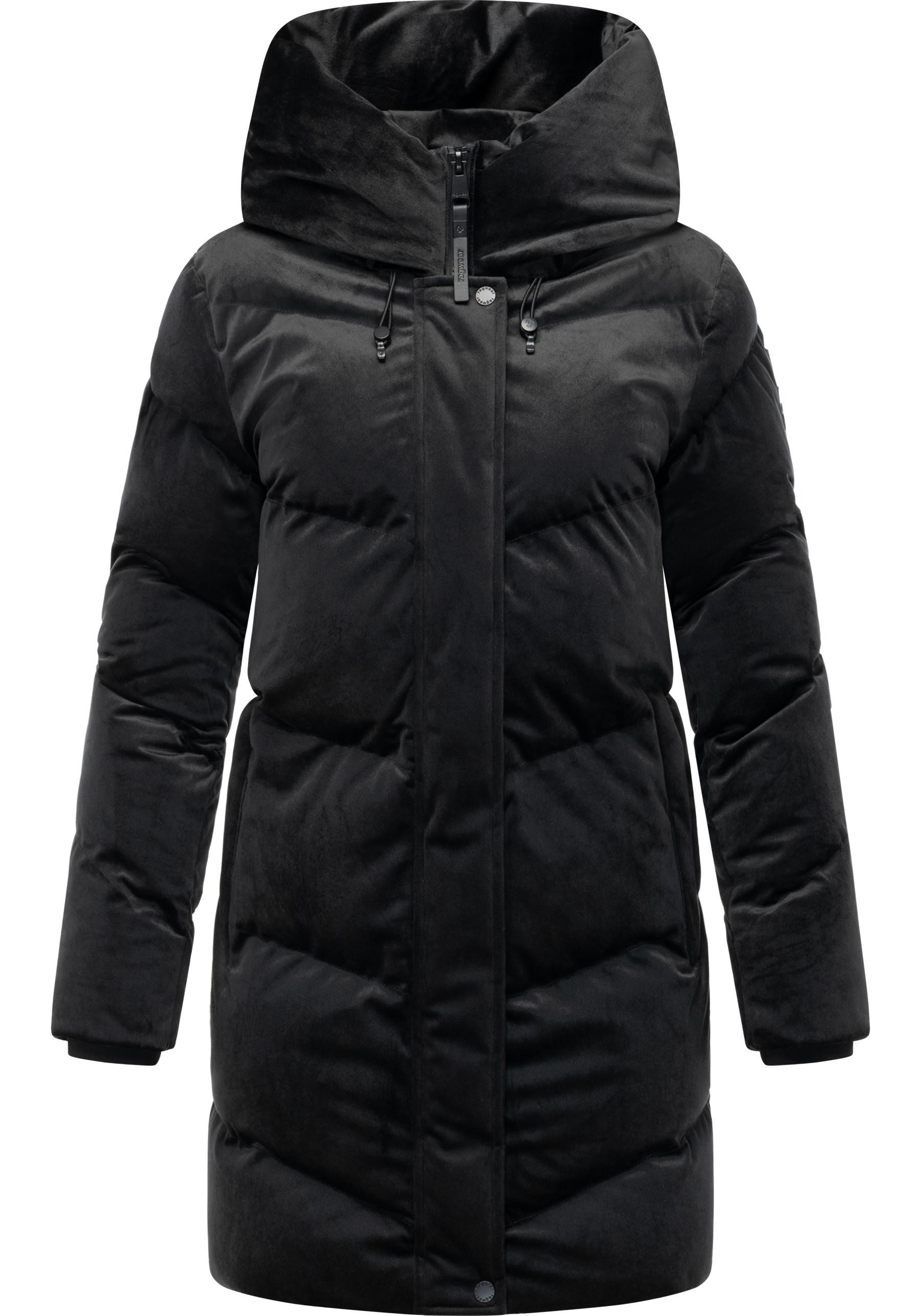 Ragwear Kurzmantel Avelin Velvet YOUMODO Teddy-Mantel aus kuscheligem Samt-Material