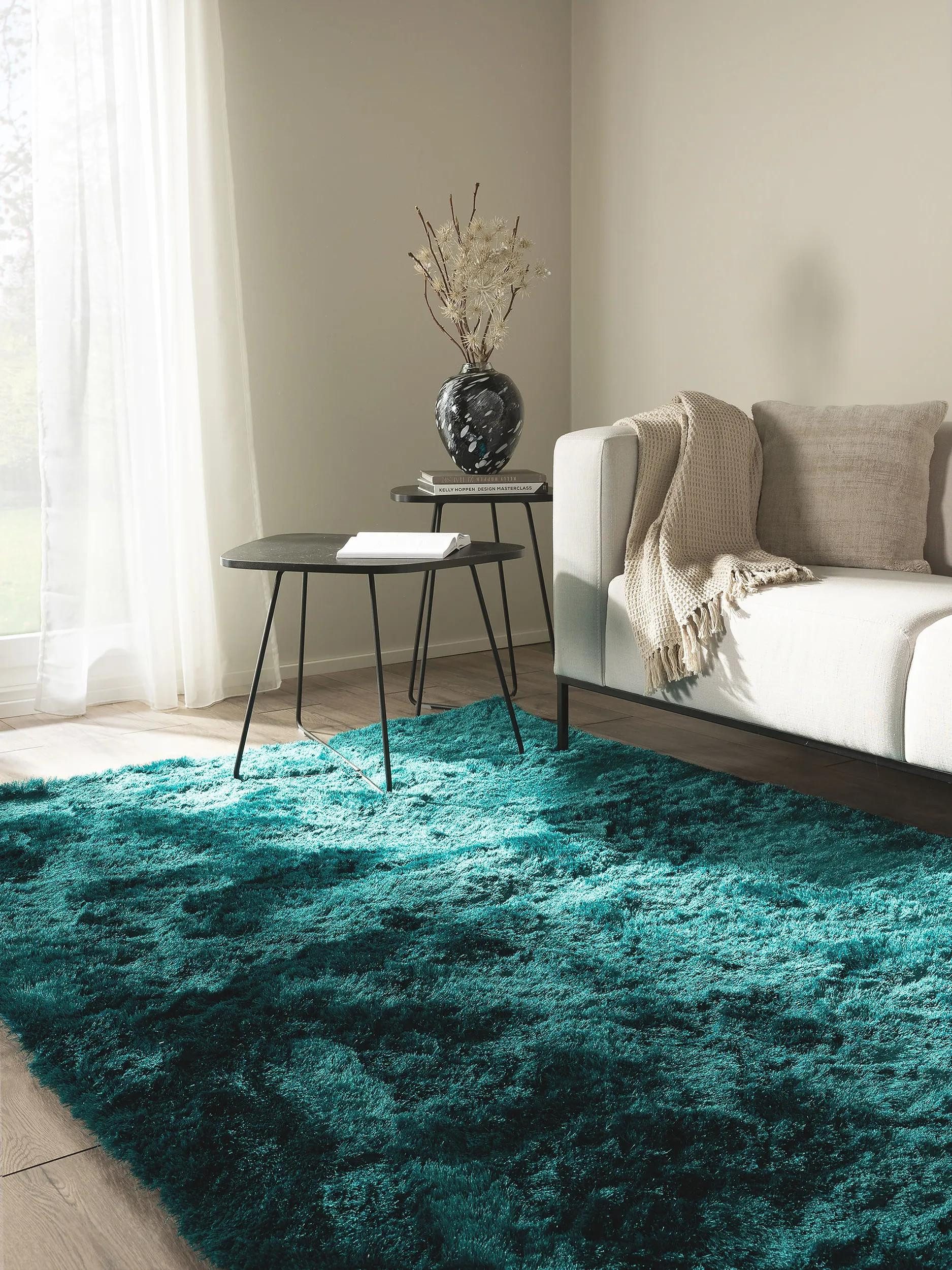 benuta Teppich Whisper, rechteckig, Höhe: 31 mm, Hochflorteppich Wohnzimmer, Schlafzimmer, Esszimmer, Flur, Weich