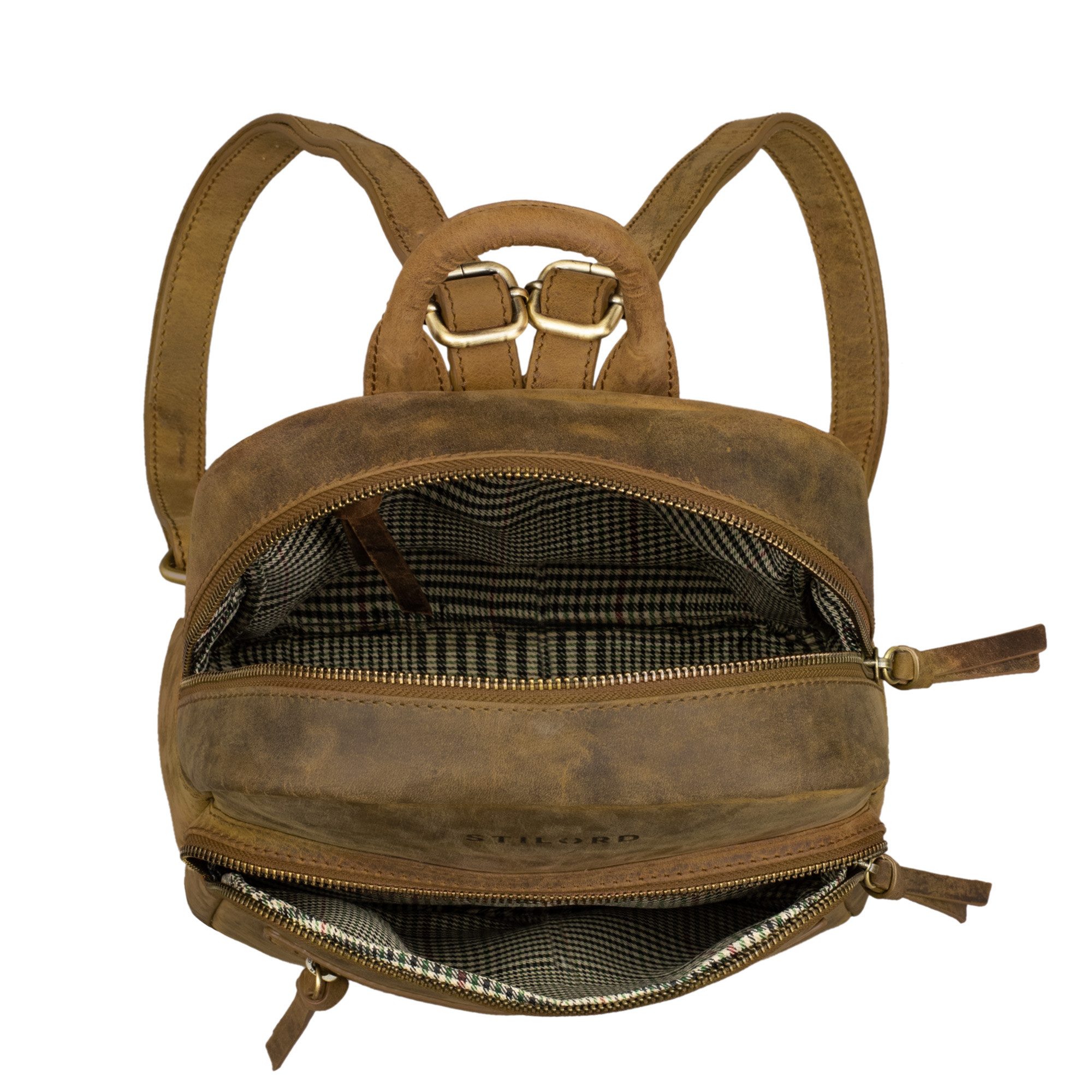 STILORD Cityrucksack "Alba" Kleiner Leder Rucksack Damen Vintage