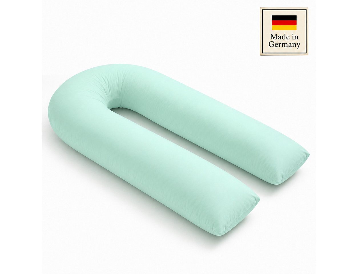 NEXGEN Luxus Baumwollkissen U-förmiges Schwangerschaftskissen 12 ft mit Bezug, Atmungsaktiv, Füllung: 100 % Polyester-Hohlfaser, Seitenschläfer, Bauchschläfer, Rückenschläfer, Spar-Set, Hergestellt in Deutschland, Deluxe Komfort