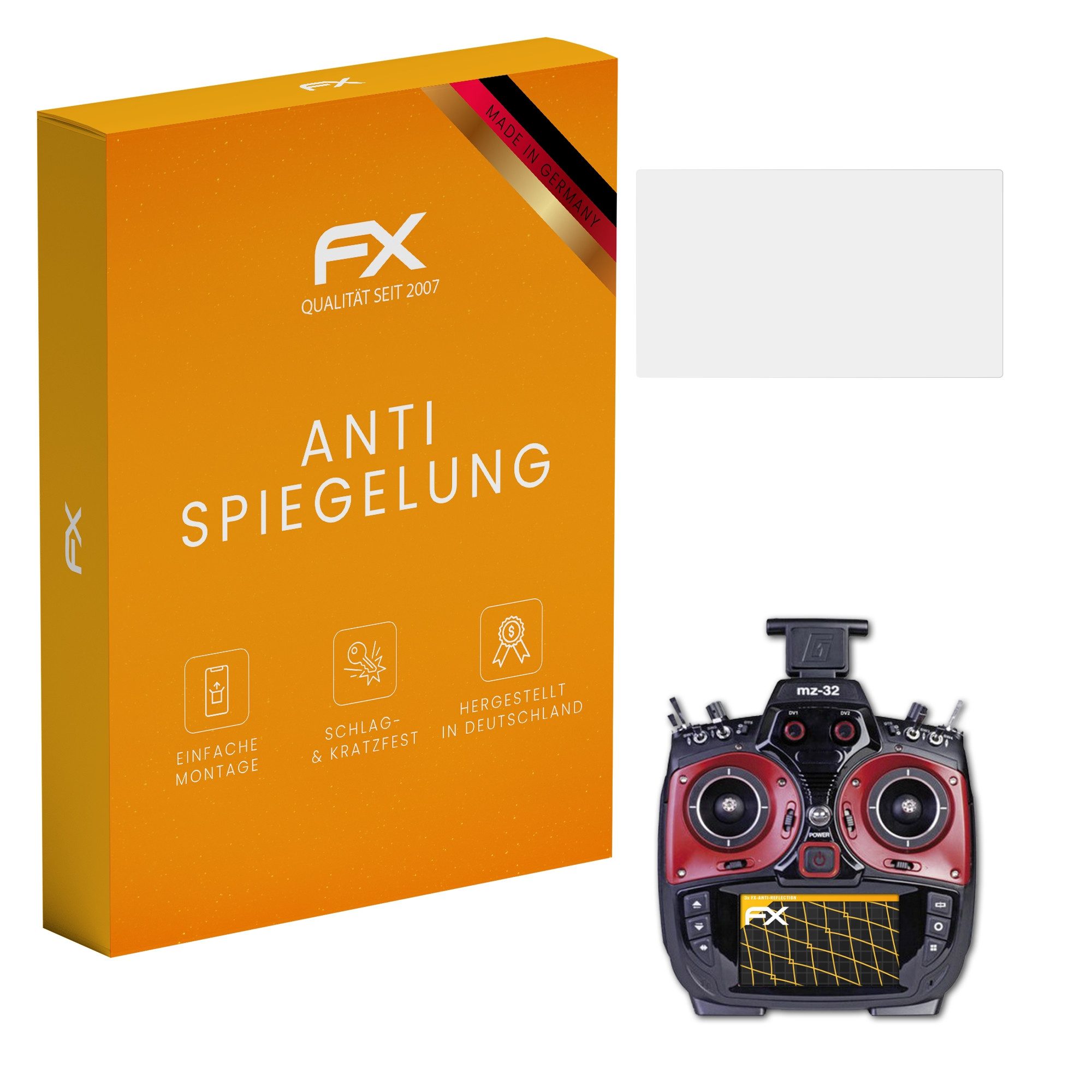atFoliX Schutzfolie für Graupner MZ-32, (3 Folien), Entspiegelnd und stoßdämpfend