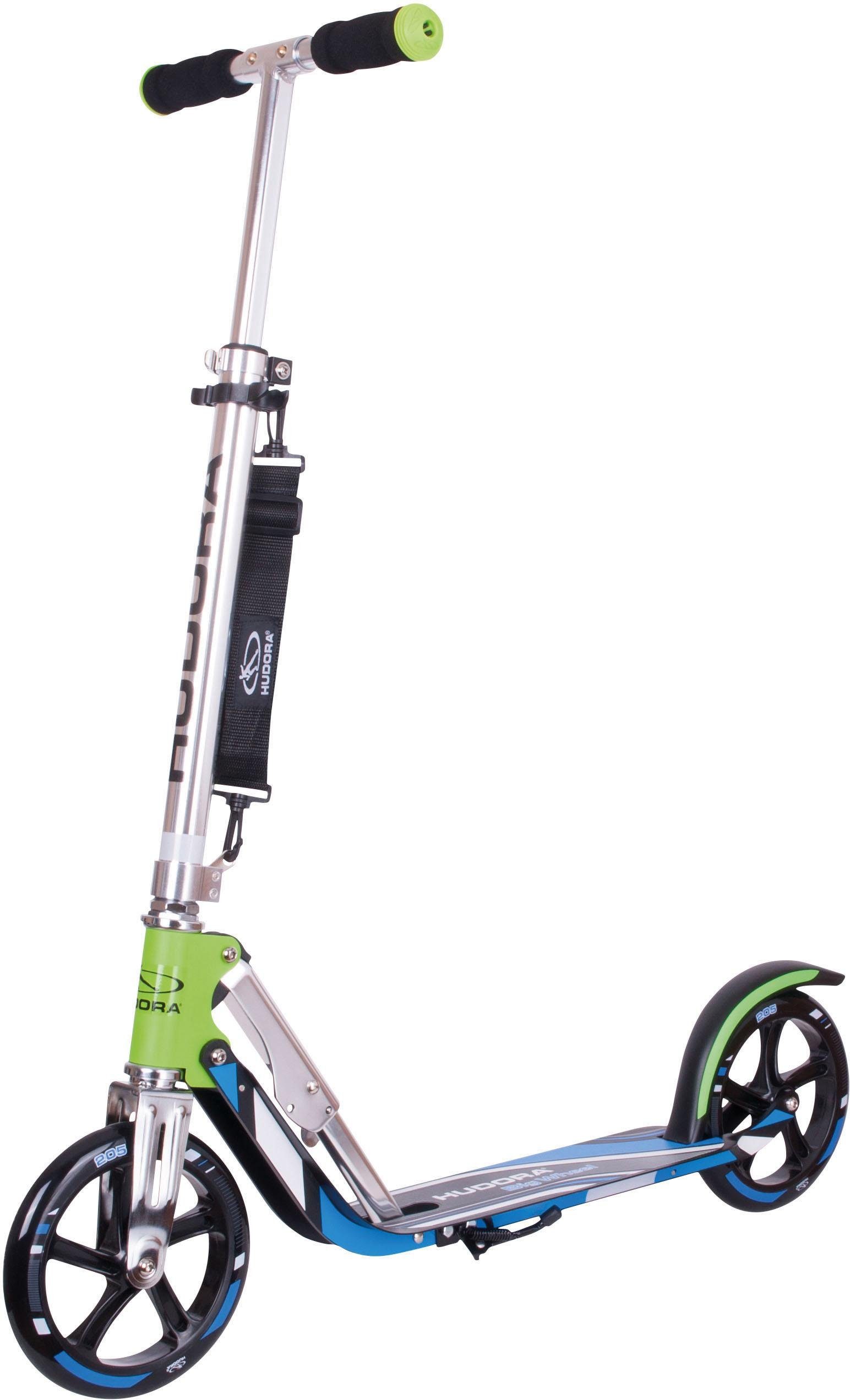 205 Hudora Scooter grün/blau Wheel Big