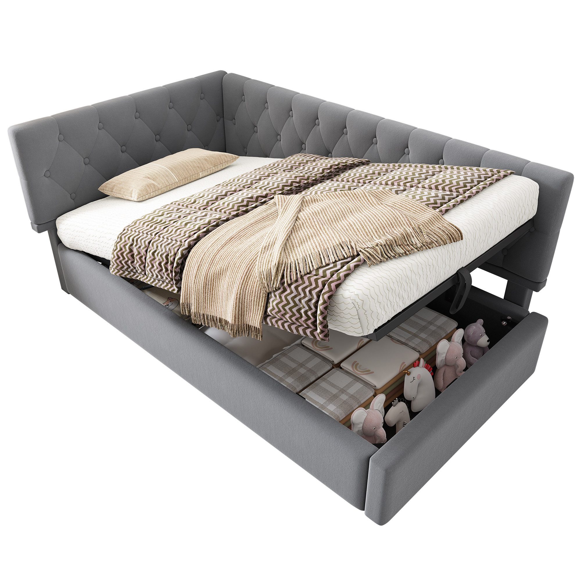 MC Star Polsterbett Tagesbett Daybett 90x200cm, Schlafsofa mit hydraulische günstig online kaufen