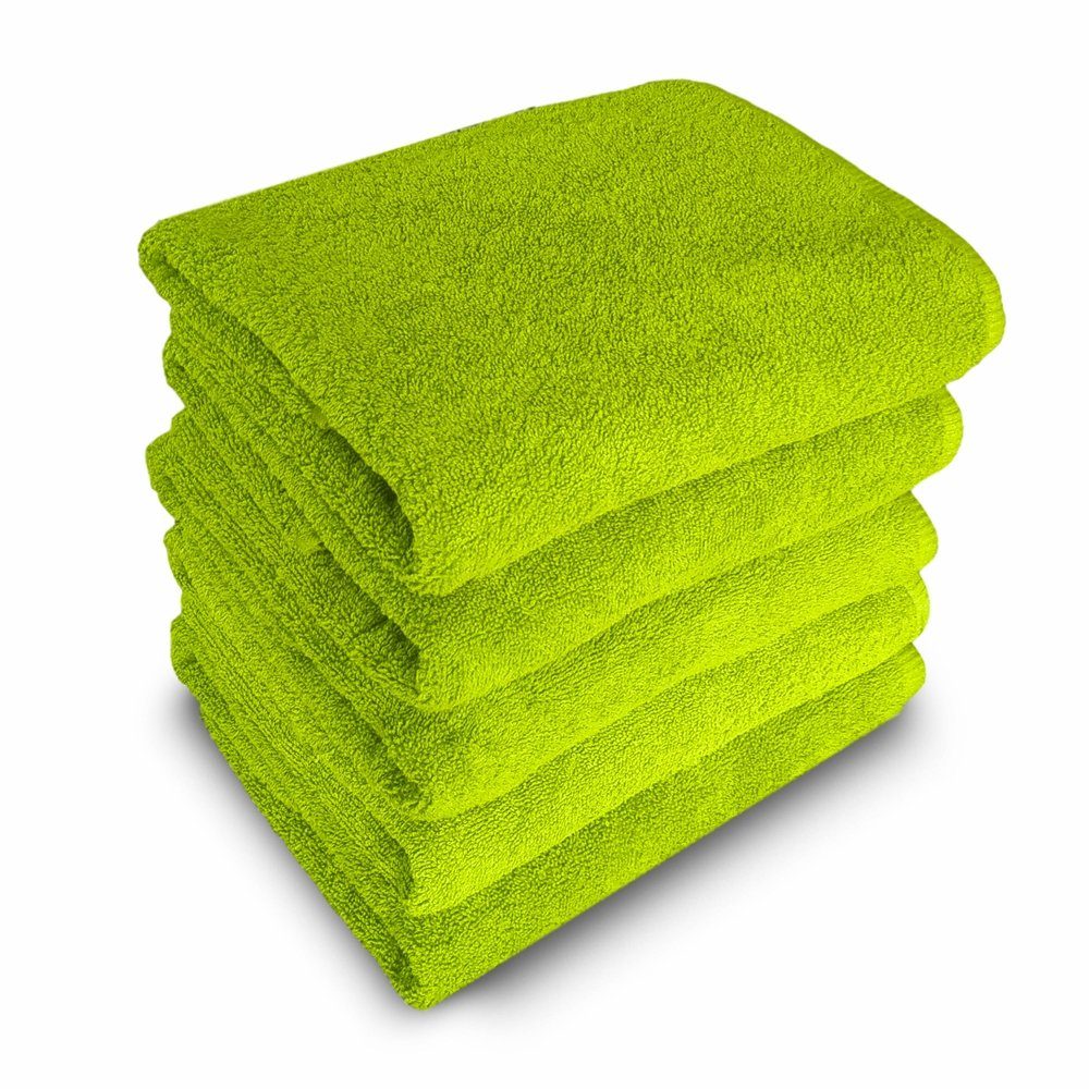 100% 23 - Handtuch Rimini (Set, 5-tlg), 500 12 mit Set Baumwolle, einzeln Aufhänger, lime g/m², verpackt Frottee, MatratzenL.A.B® Farben,