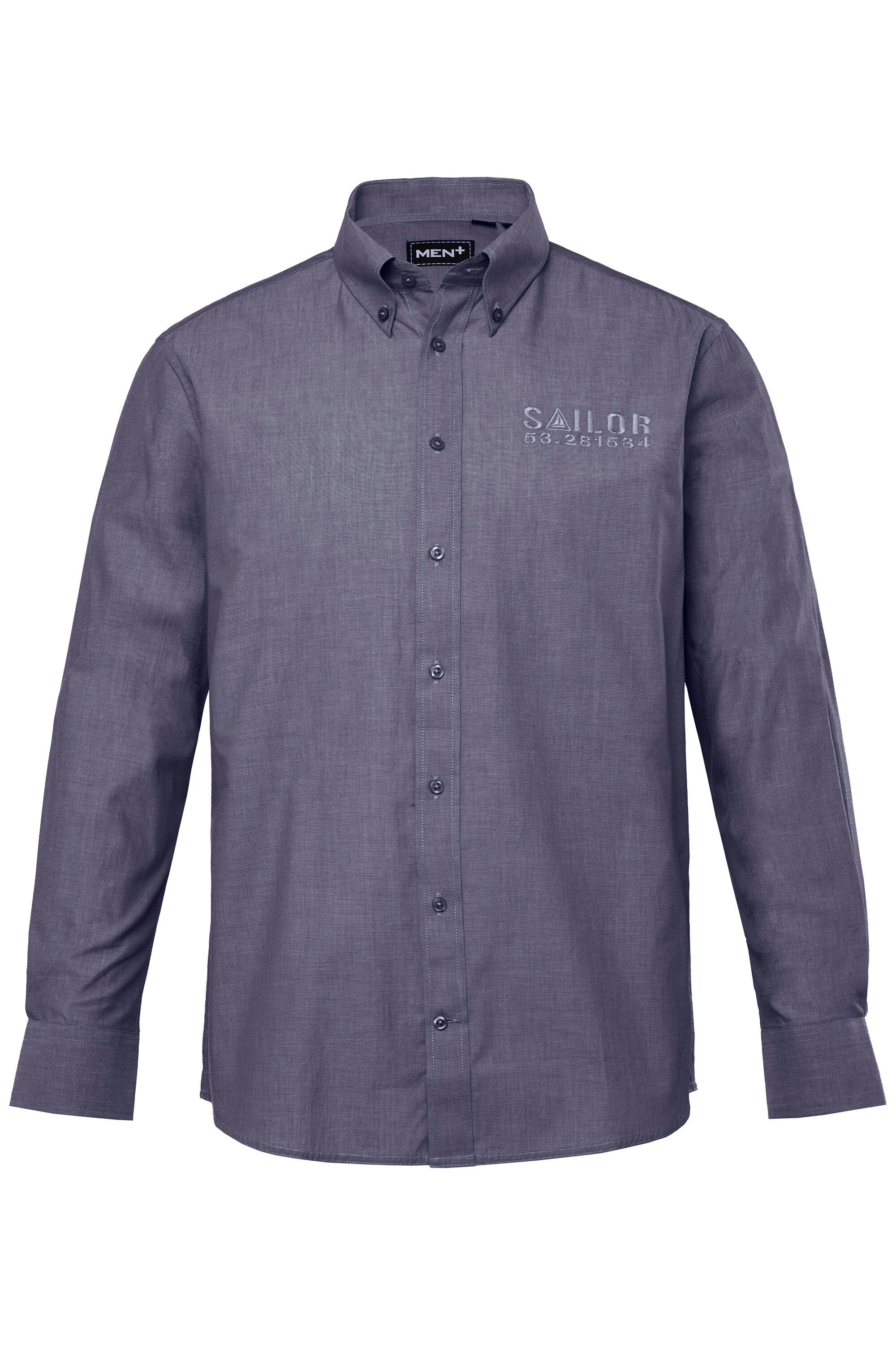 Men Plus Businesshemd Hemd Langarm Buttondown-Kragen Comfort Fit