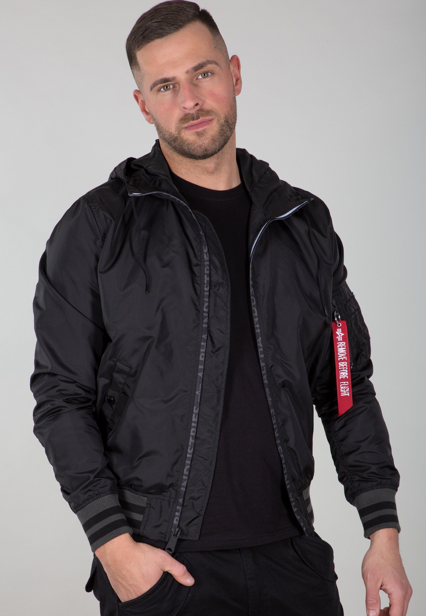 Jackets Alpha Hooded Bomberjacke Industries Men - & LW PZ Industries Bomber black MA-1 Flight Alpha