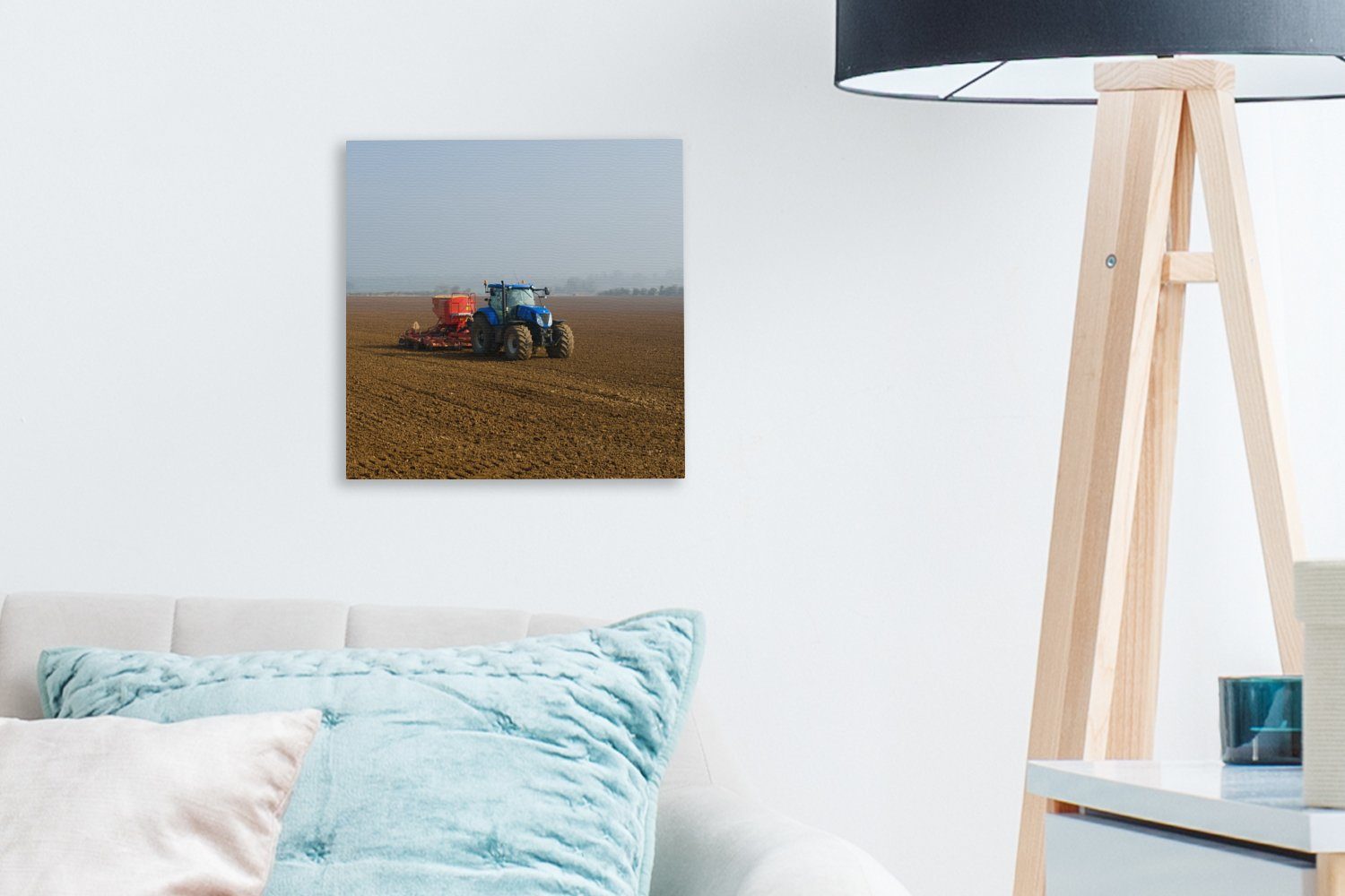 Wohnzimmer St), OneMillionCanvasses® Bilder Leinwandbild - - Nebel, Blau für Traktor Schlafzimmer (1 Leinwand