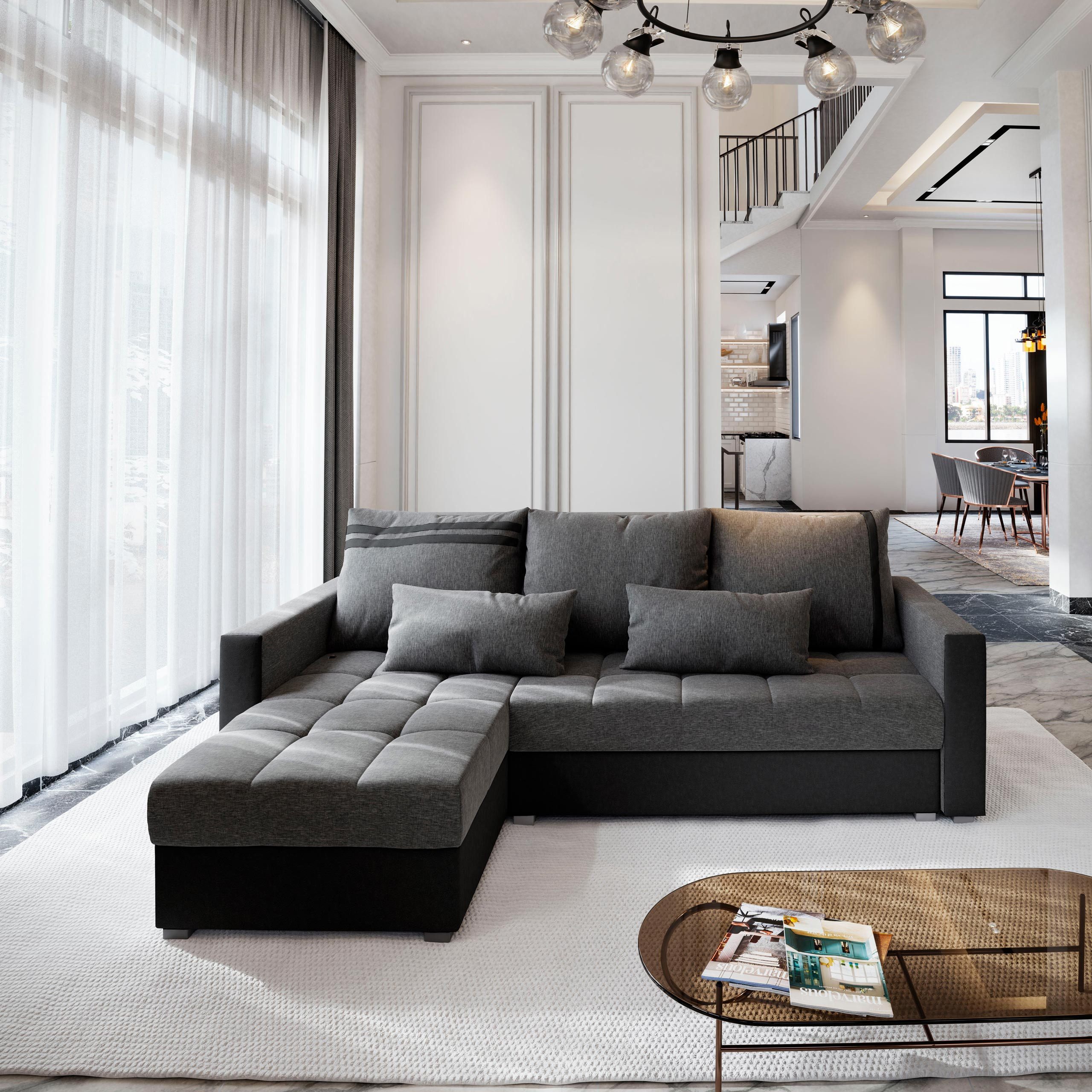 Masseno Ecksofa KOS PIK mit Schlaffunktion L-Form, Sofa mit Bettkasten günstig online kaufen