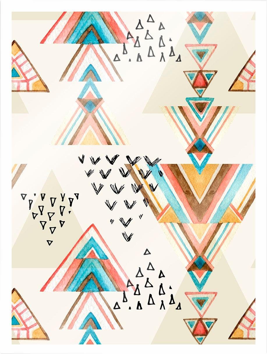 Wall-Art Poster Bohemian Triangles, 30/40 cm, gerahmt, Poster, Wandbild,  Bild, Wandposter | Poster