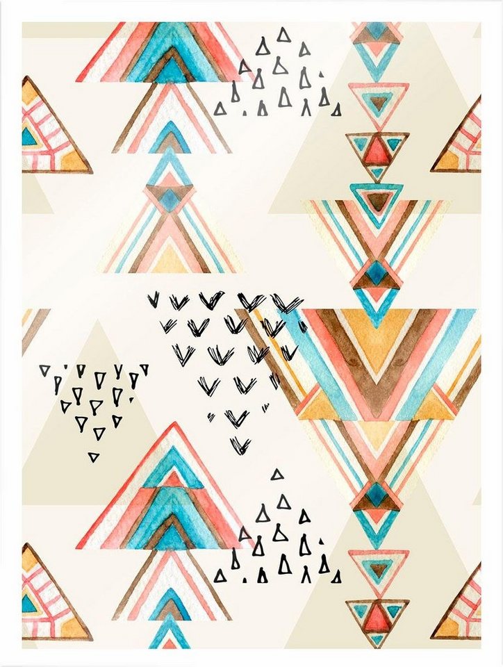 Wall-Art Poster Bohemian Triangles, 30/40 cm, gerahmt, Poster, Wandbild,  Bild, Wandposter