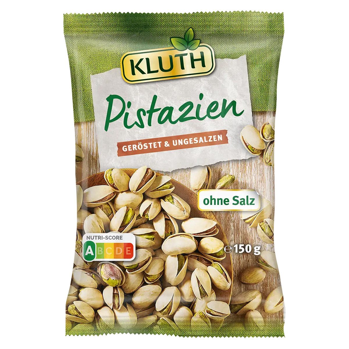 KLUTH Knabberei, Kluth Pistazien geröstet und ungesalzen beliebter Snack 150g