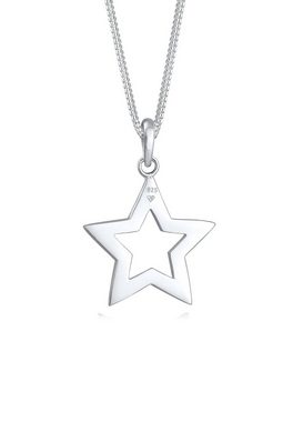 Elli Kette mit Anhänger Stern Astro Kristalle 925 Silber, Sterne