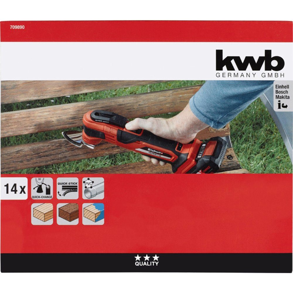 kwb Akku-Multifunktionswerkzeug kwb 709890 Schleif- und Poliergerät 14teilig
