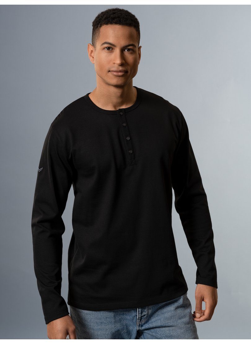 Trigema Longsleeve TRIGEMA Langarmshirt mit Knopfleiste günstig online kaufen