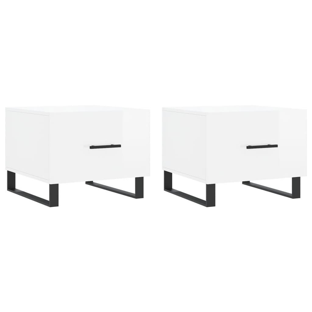 vidaXL Couchtisch Couchtische 2 Stk. Hochglanz-Weiß günstig online kaufen