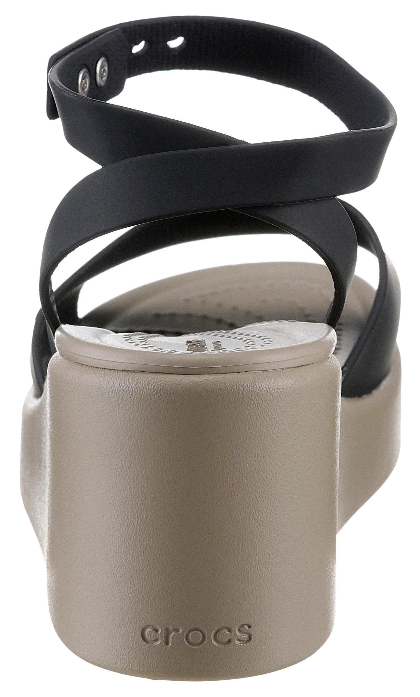Crocs Brooklyn Ankle Strap Wedge Keilsandalette, Plateausandale, Sandale in Bequemweite G (weit)