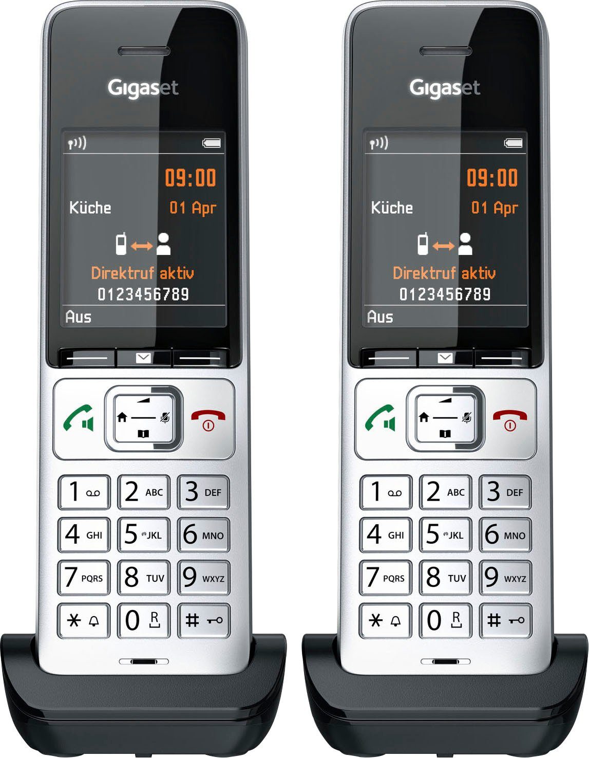 Gigaset COMFORT DECT-Telefon Schnurloses (Mobilteile: duo 2) 500HX