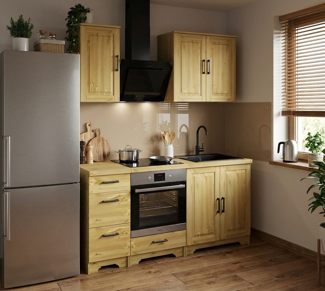 Home affaire Küchenzeile Meliss, aus massiver Kiefer, mit Soft-Close-Funktion, 5-teiliges Set