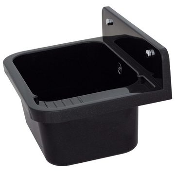 Faizee Möbel Kunststoffspüle [VIGO 50x43 cm] Einbauausgussspülbecken Eckig Kunststoff Waschtrog, (1 St)