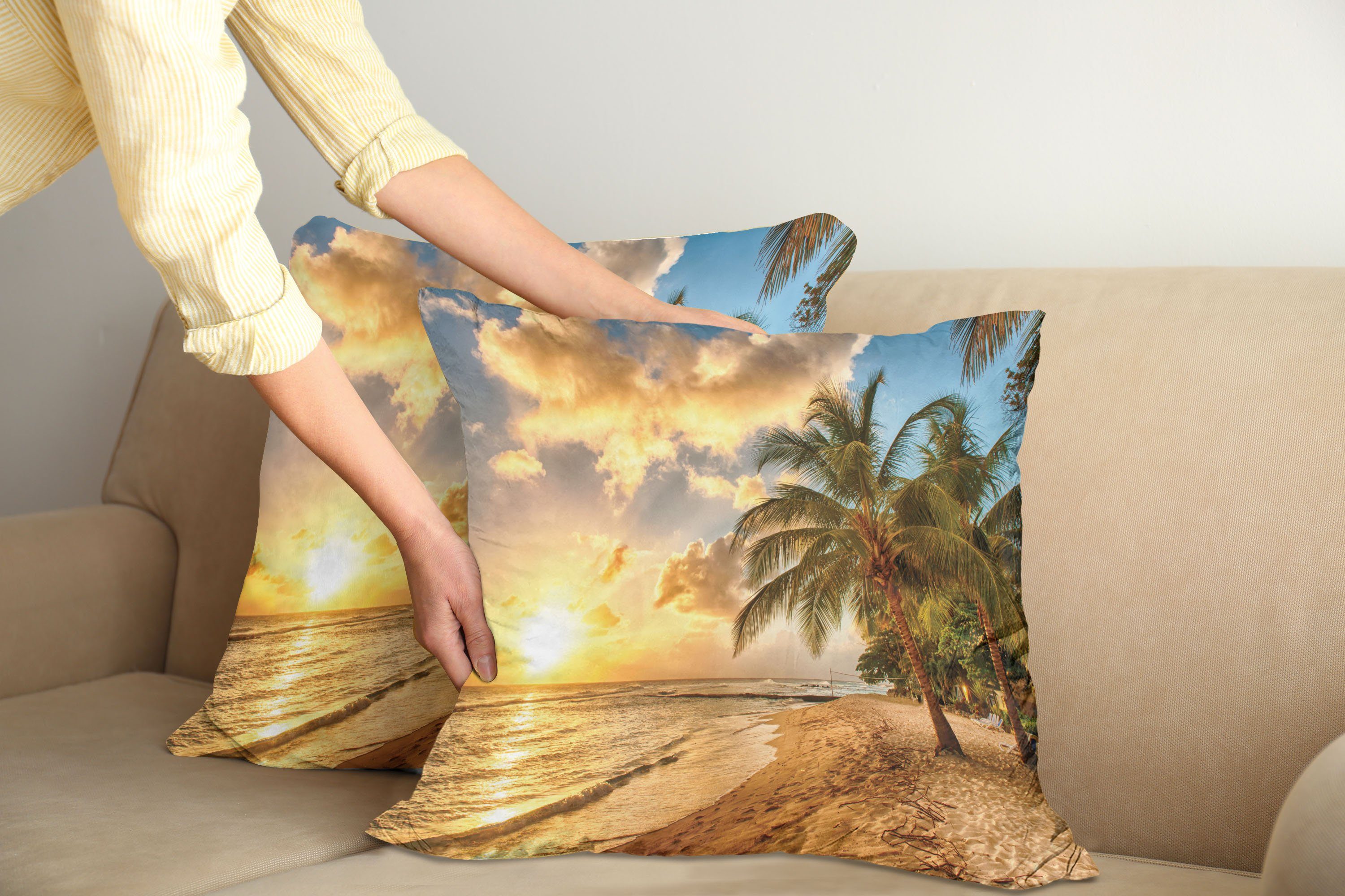 Kissenbezüge Modern Accent Doppelseitiger Sandy Exotische Stück), Tropisch Digitaldruck, Abakuhaus Beach (2