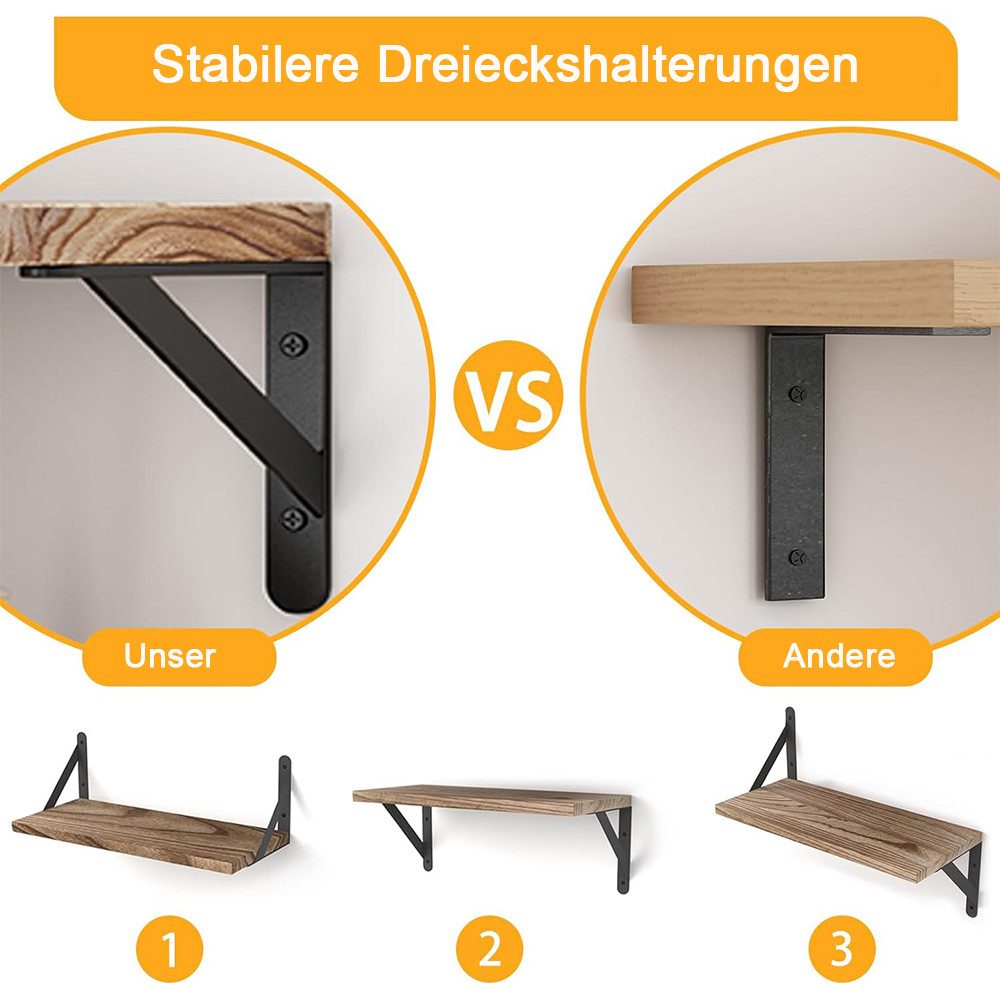 TUWENA Wandregal 4-teiliges dekoratives Wandregal-Set, schwebende Ablageflächen, 4-tlg.