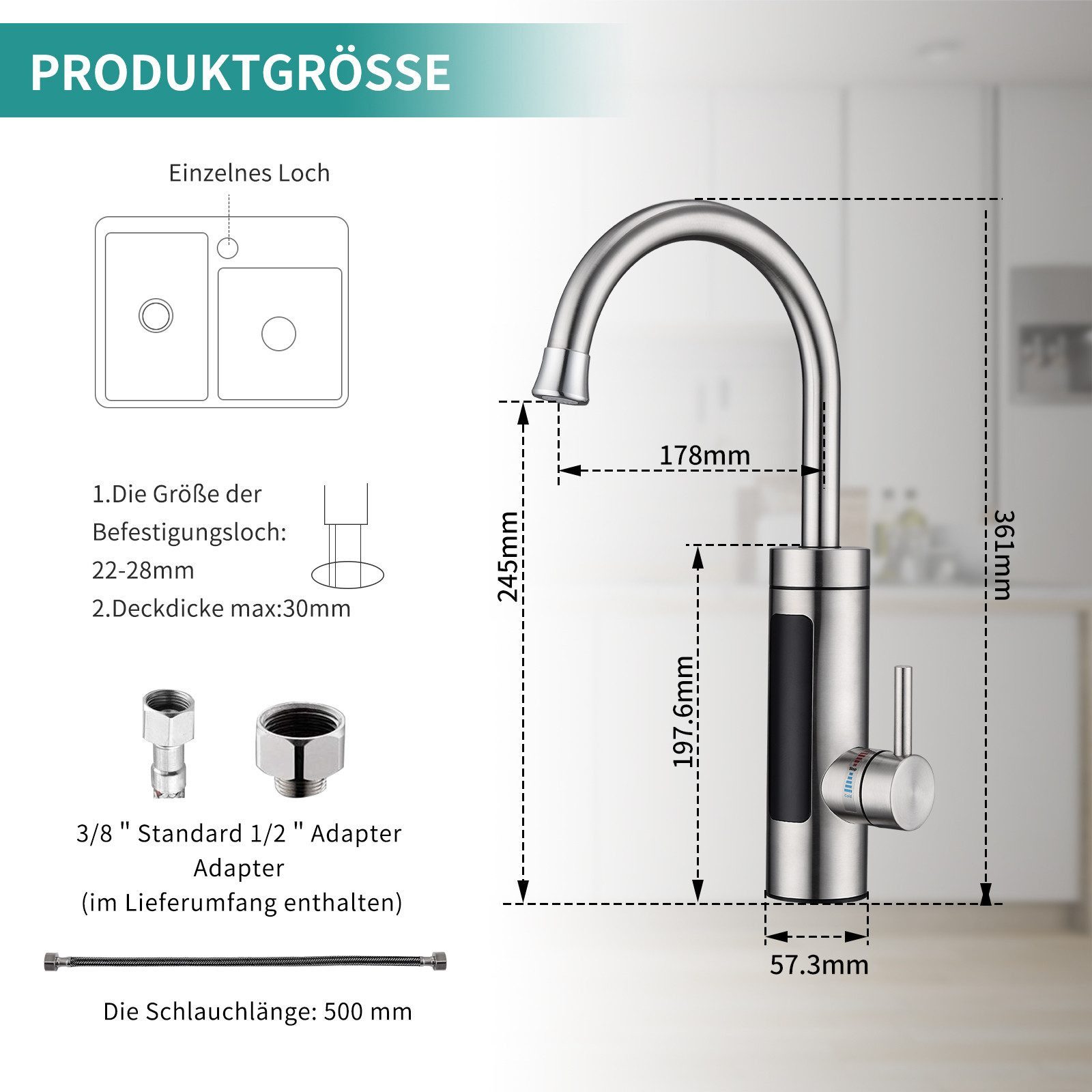 HOMELIVE Küchenarmatur Elektrische Durchlauferhitzer, Smart Heater günstig online kaufen