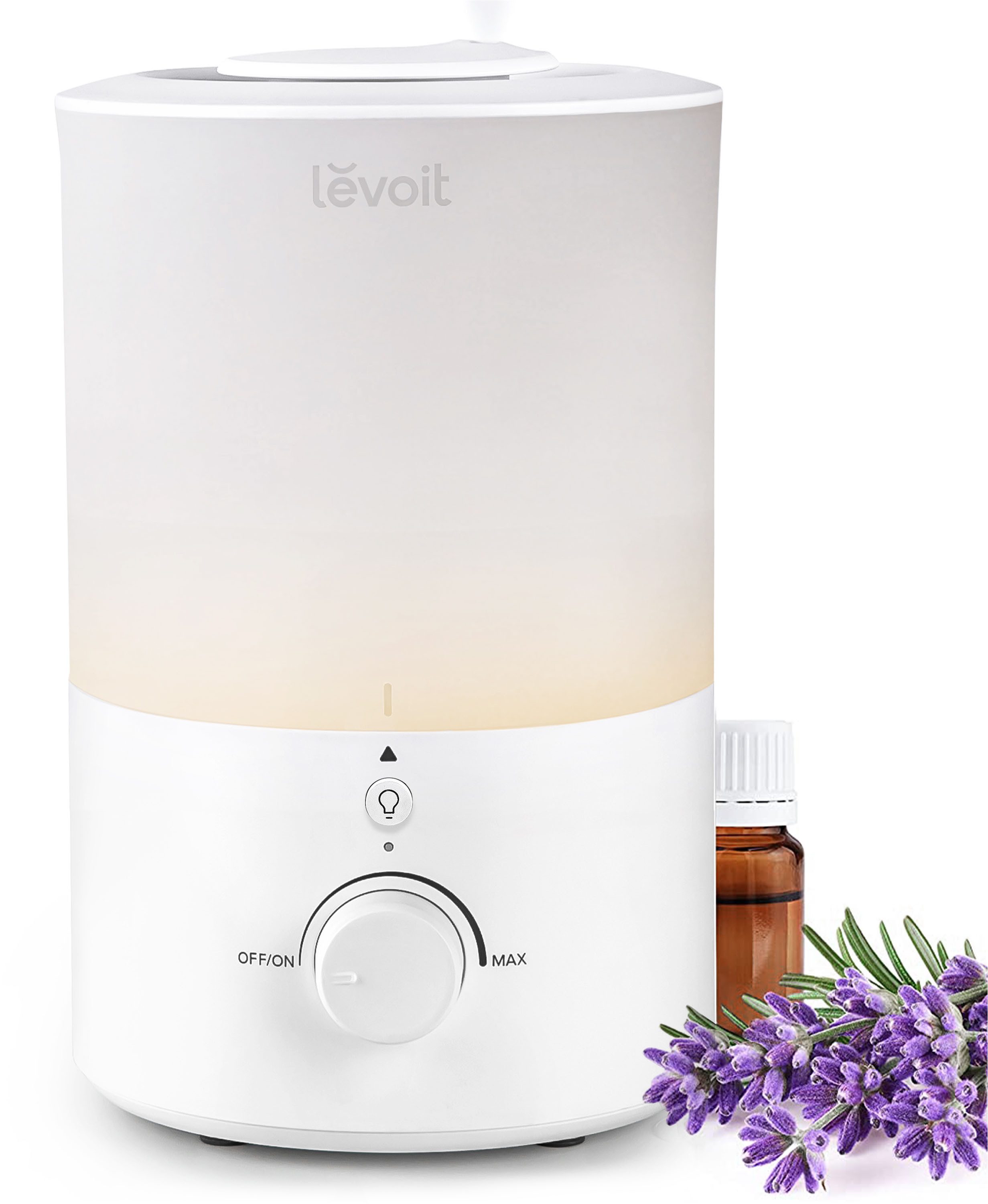 Levoit Kombigerät Luftbefeuchter und -reiniger Dual 150 Ultrasonic Cool Mist Humidifier, für 27 m² Räume, Top-Fill, 3 l, mit Nachtlicht, 25 Std. Laufzeit, spülmaschinenfest