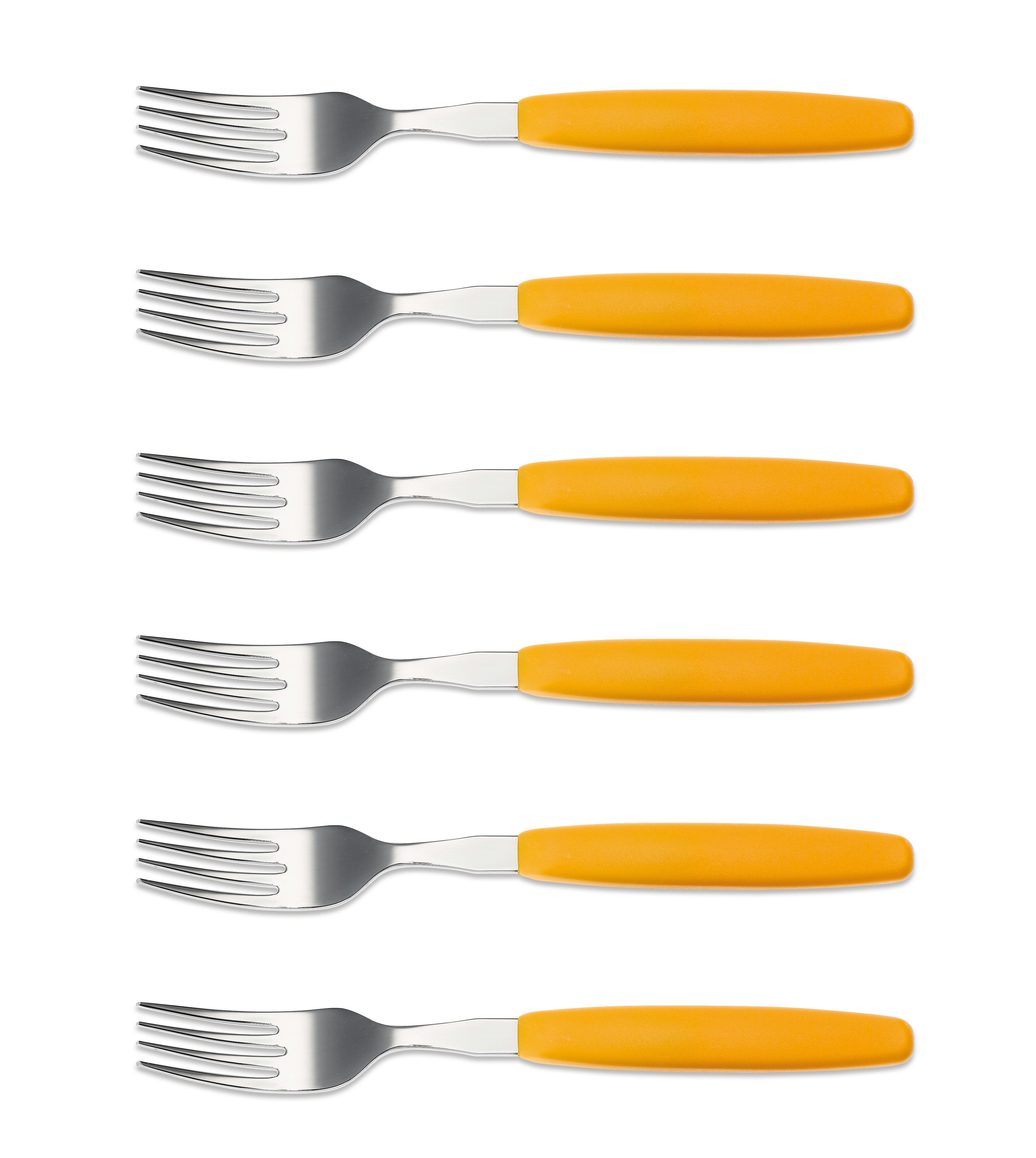 GIESSER Bestecklöffel Besteck Gabel, Teelöffel, Löffel, Kuchengabel (6 Stück), schönes Design, langlebig, kombinierbar, spülmaschinenfest