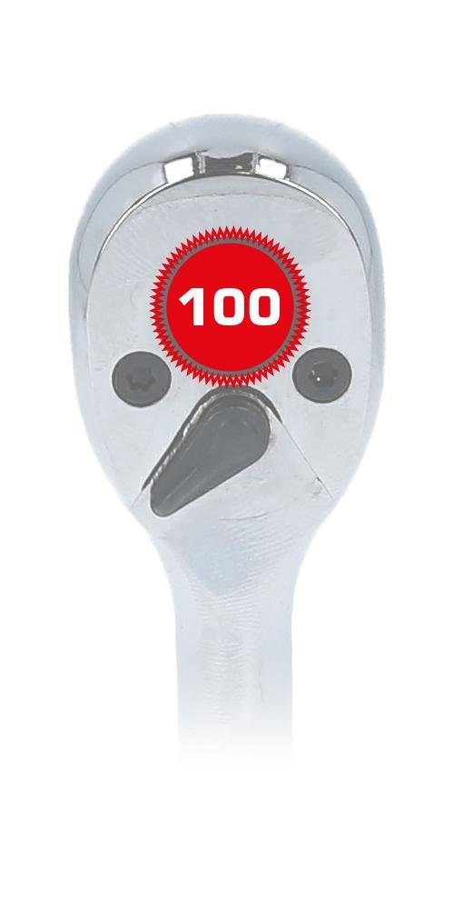 Brilliant Tools Umschaltknarre 1/4" Mini-Umschaltknarre Zahn mit Metallgriff, 100