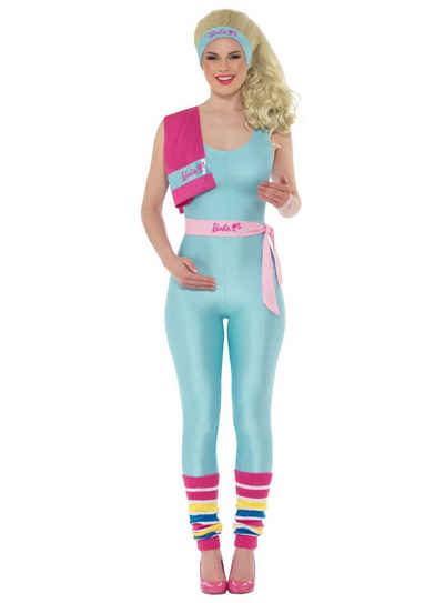 Smiffys Kostüm Aerobic Barbie, Komplettkostüm mit Perücke für sportliche Puppen