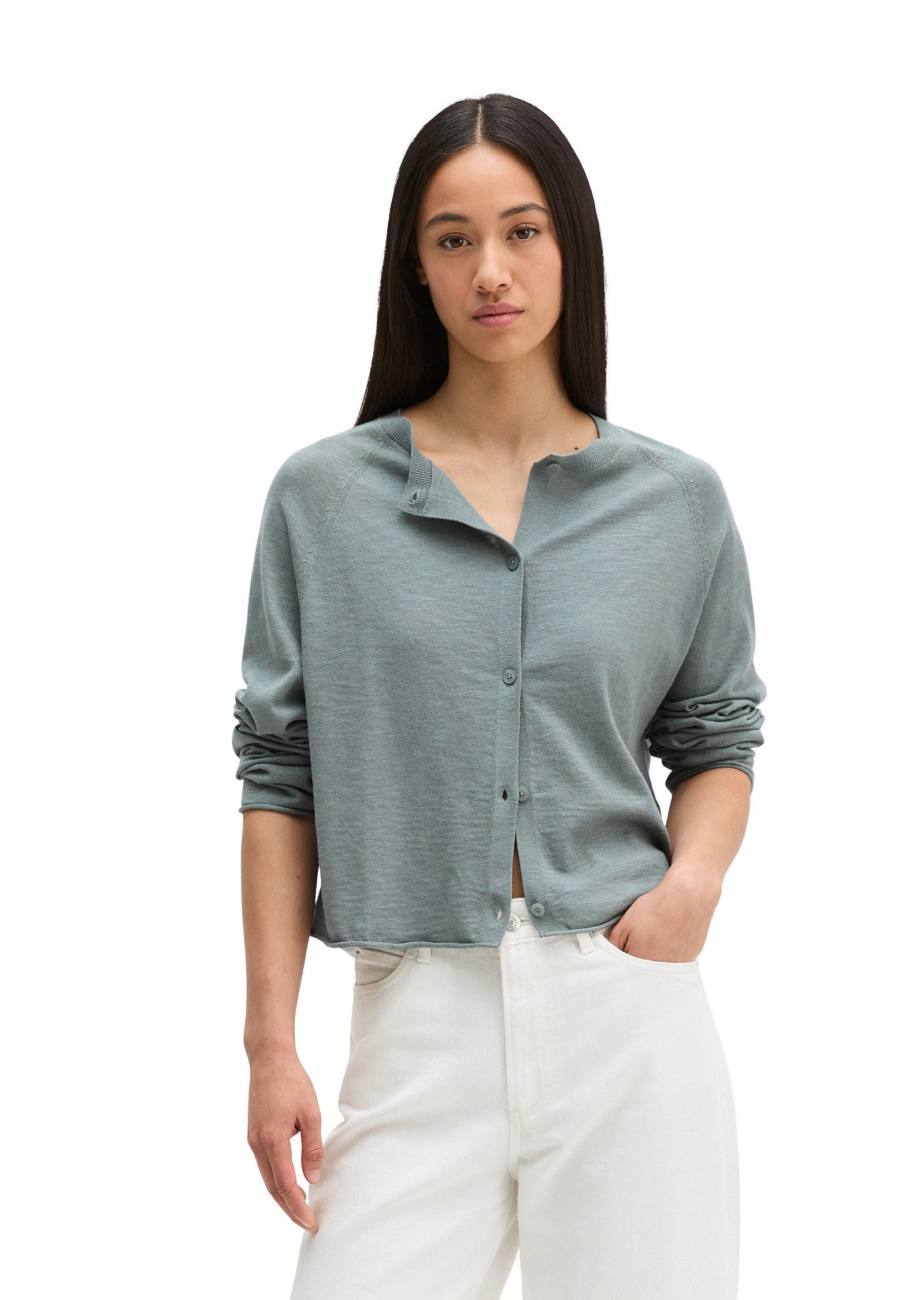 Marc O'Polo Cardigan aus Bio-Baumwolle-Leinen-Mix