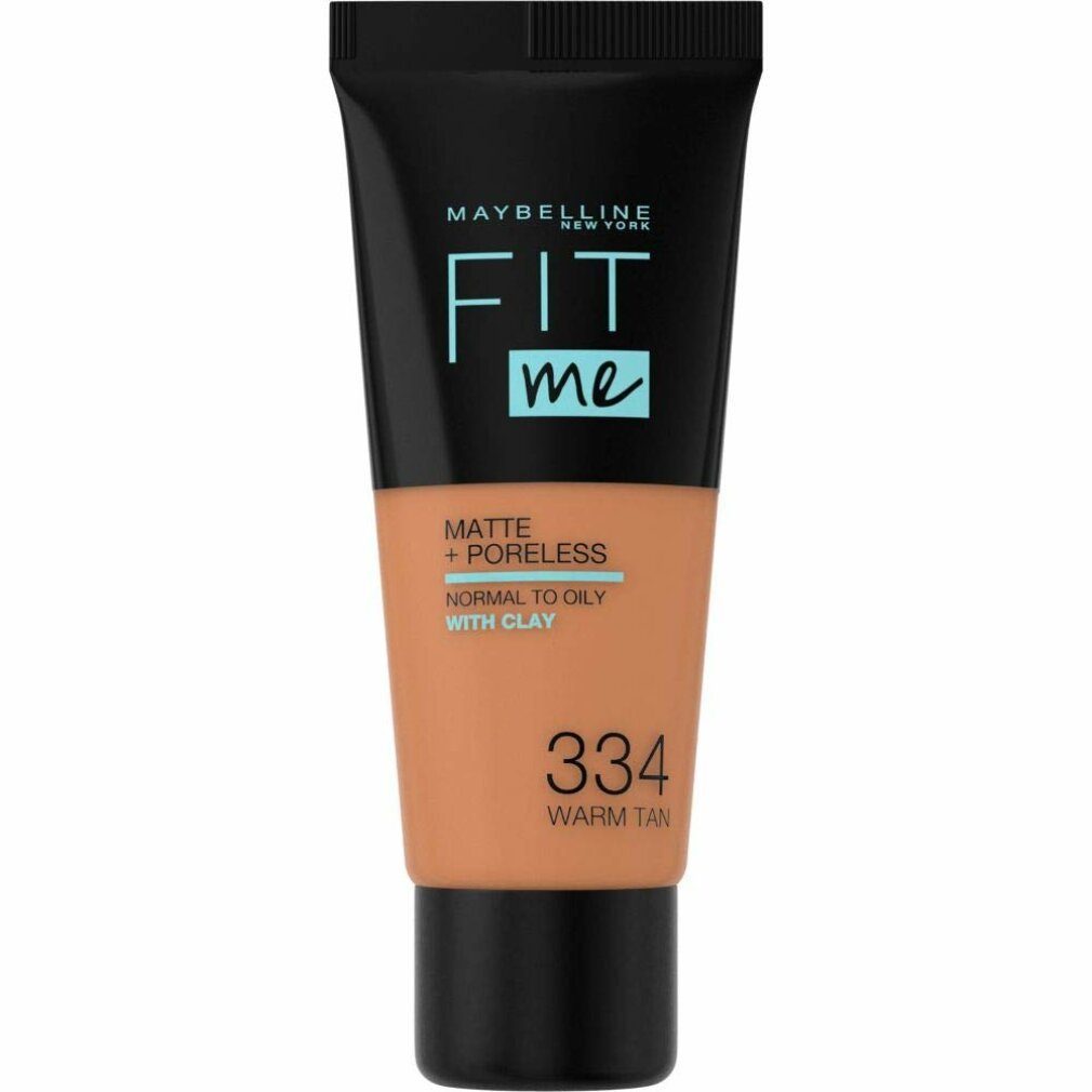 MAYBELLINE NEW YORK Primer Fit Me Matte + Poreless Liquide Foundation 334 Warm Tan 30ml