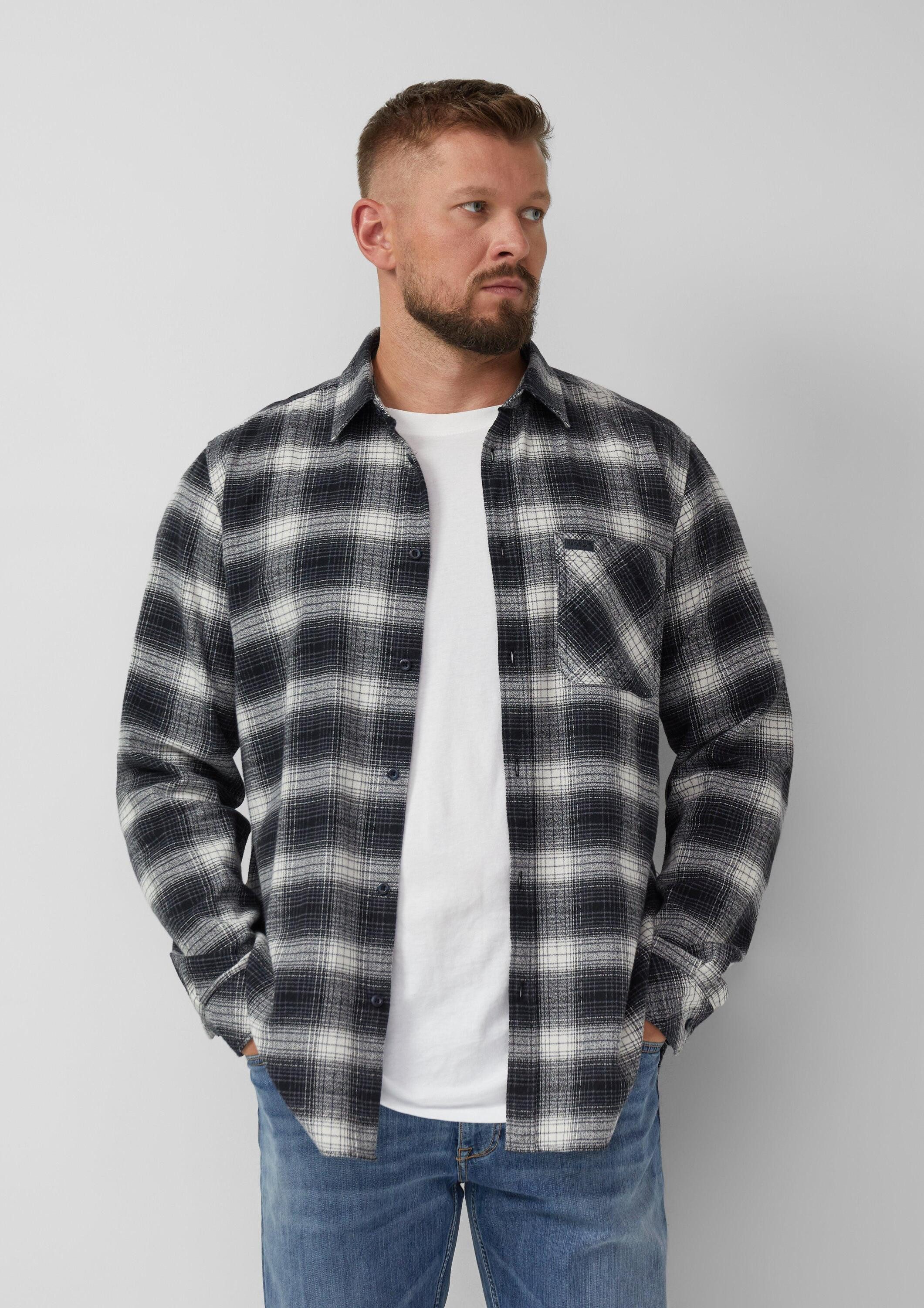 s.Oliver Langarmhemd Hemd Regular Fit: Kariertes Hemd mit Waschung