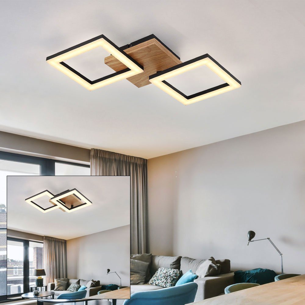 modern fest LED-Leuchtmittel Globo Wohnzimmerlampe Deckenleuchte, schwarz Lampe Warmweiß, Deckenleuchte verbaut, Metall LED