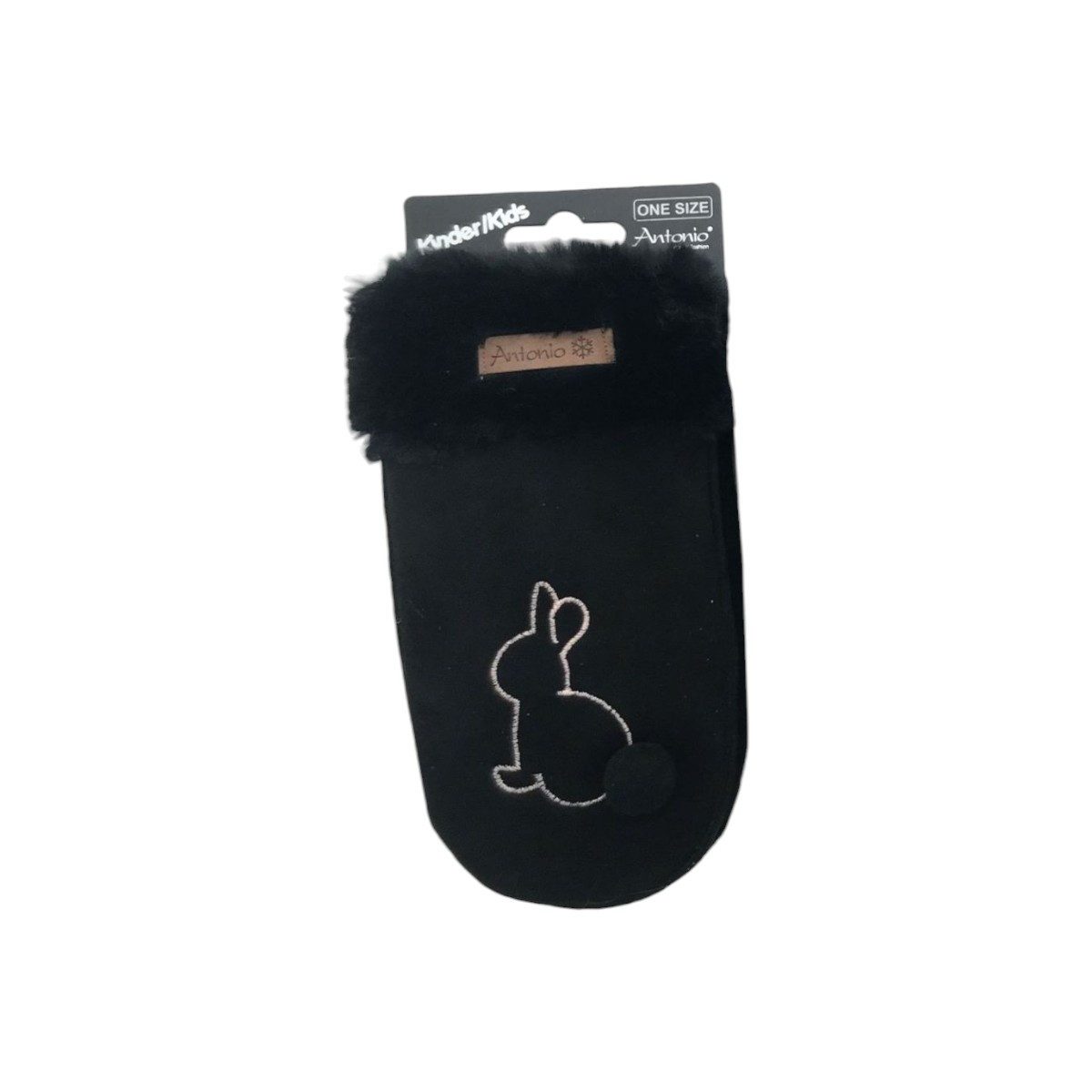 VewoTex Fäustlinge Winter Kinder Suede » Handschuhe Hase mit Teddy (Paar, 2-St., 1 Paar Fäustlinge) » Günstige Kinderhandschuhe weich gefüttert » Kunstfell am Handgelenk