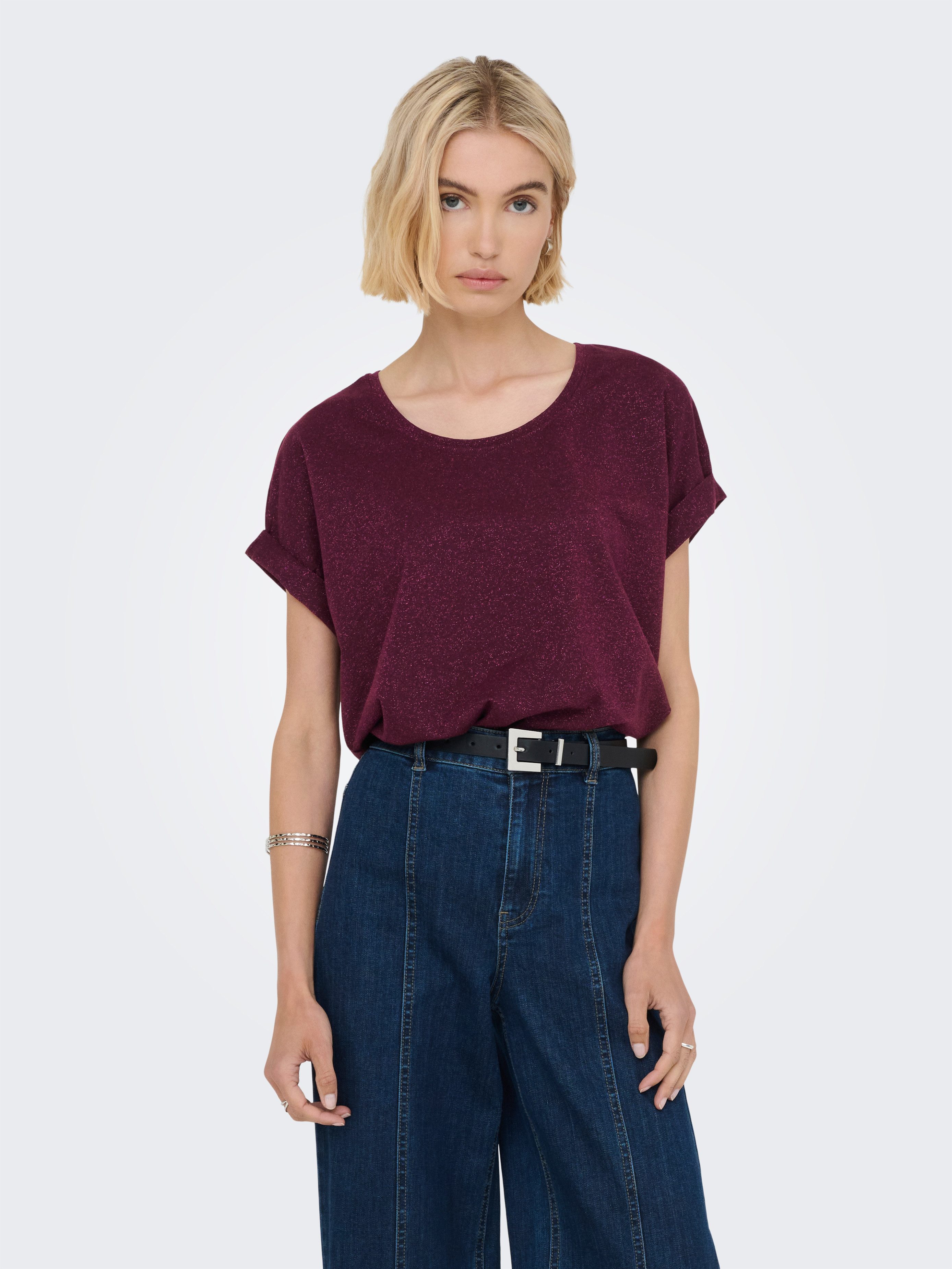 ONLY Kurzarmshirt ONLMOSTER GLITTER S/S TOP günstig online kaufen