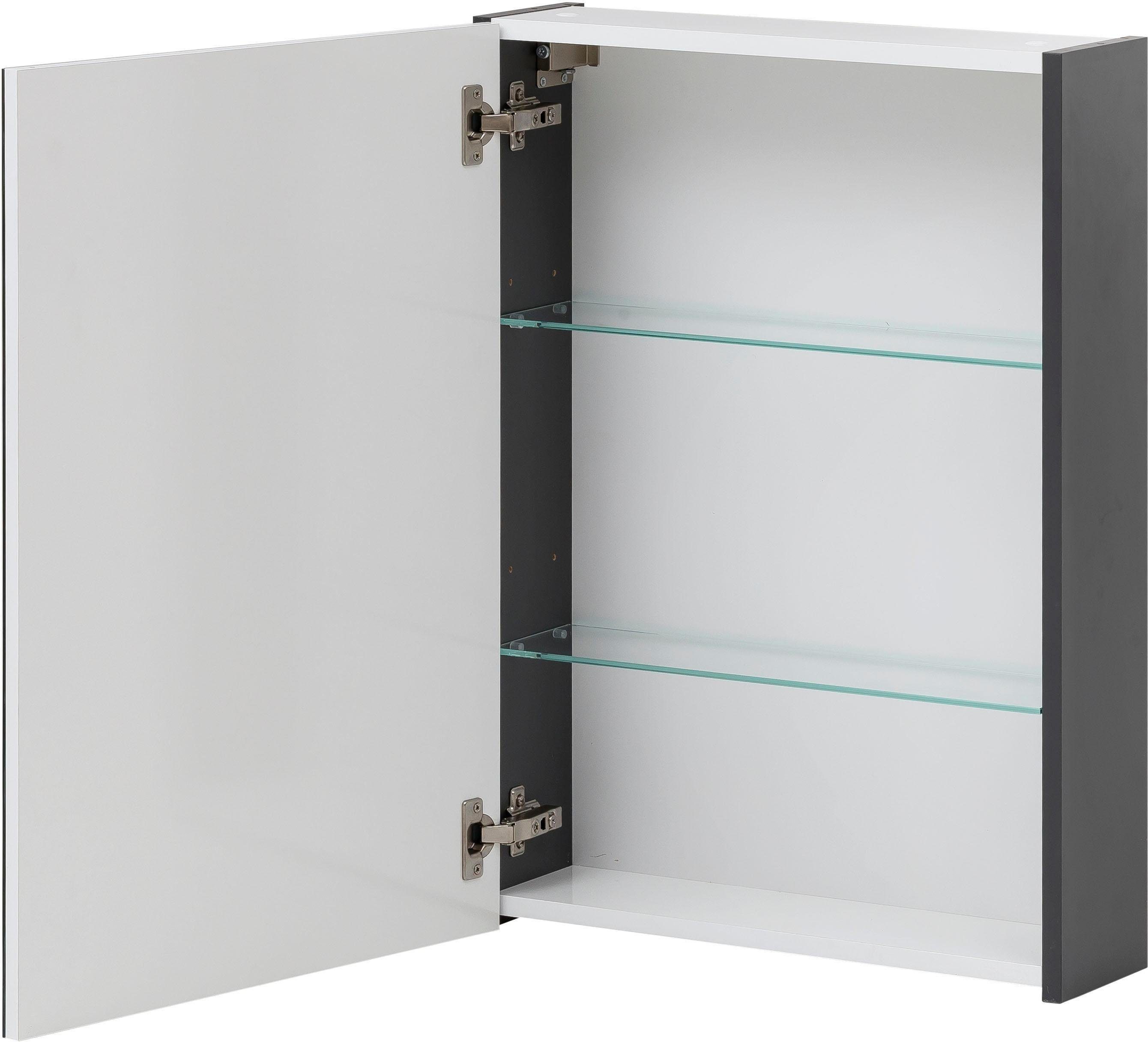 Schildmeyer Spiegelschrank Basic Breite 50 cm, 1-türig, Glaseinlegeböden, Made in Germany