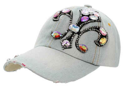 dy_mode Baseball Cap Damen Jeans Baseball Cap Mütze Kappe mit Glitzer Basecap mit Strass One Size