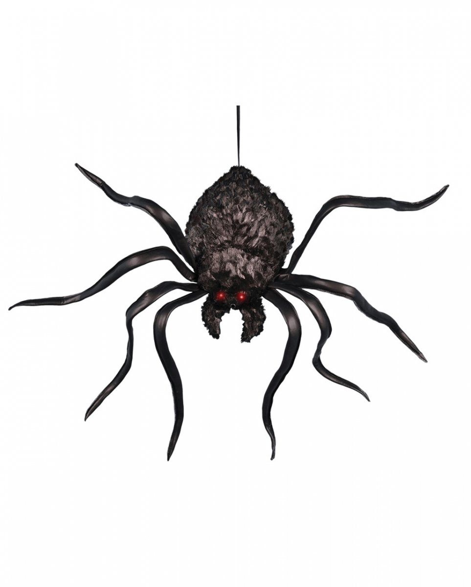 Dekoobjekt Unheimliche Schüttelspinne mit Leuchtaugen 72 cm